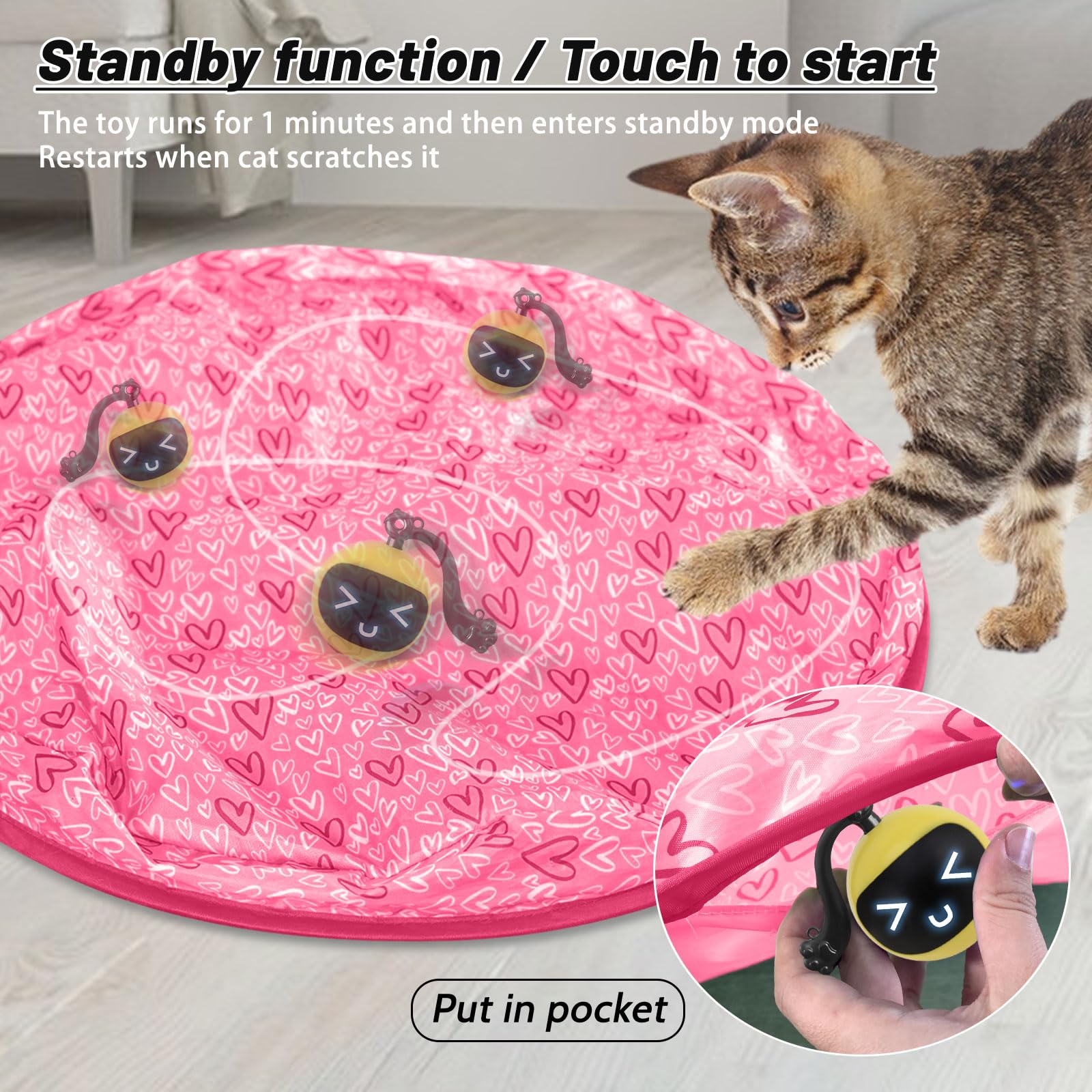 Lupapa Interactive Cat Toys, Indoor Simulation Hunting Toys For Cats, Hunting Hood With Cat Ball