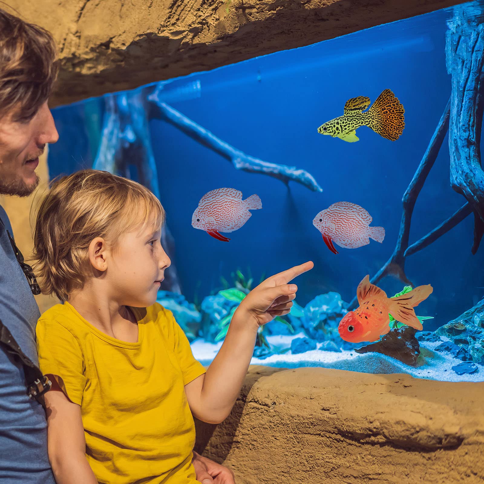 Gootrades 3 Pcs/Set Artificial Fish Glowing Effect Aquarium Decor Floating Ornament