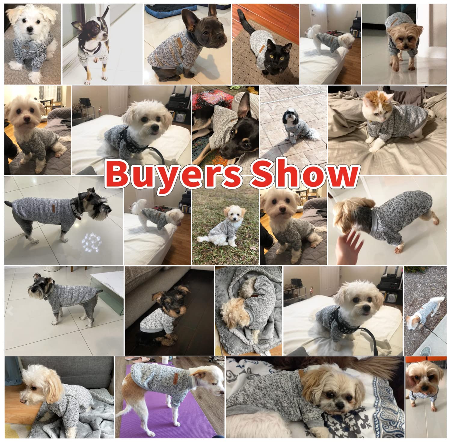 Idepet Pet Dog Classic Sweater Sweatshirt, Soft Fleece Coat For Small,Medium Dog,Warm Pet Dog Cat Clothes,Soft Puppy Customes 2 Color (S, Grey)