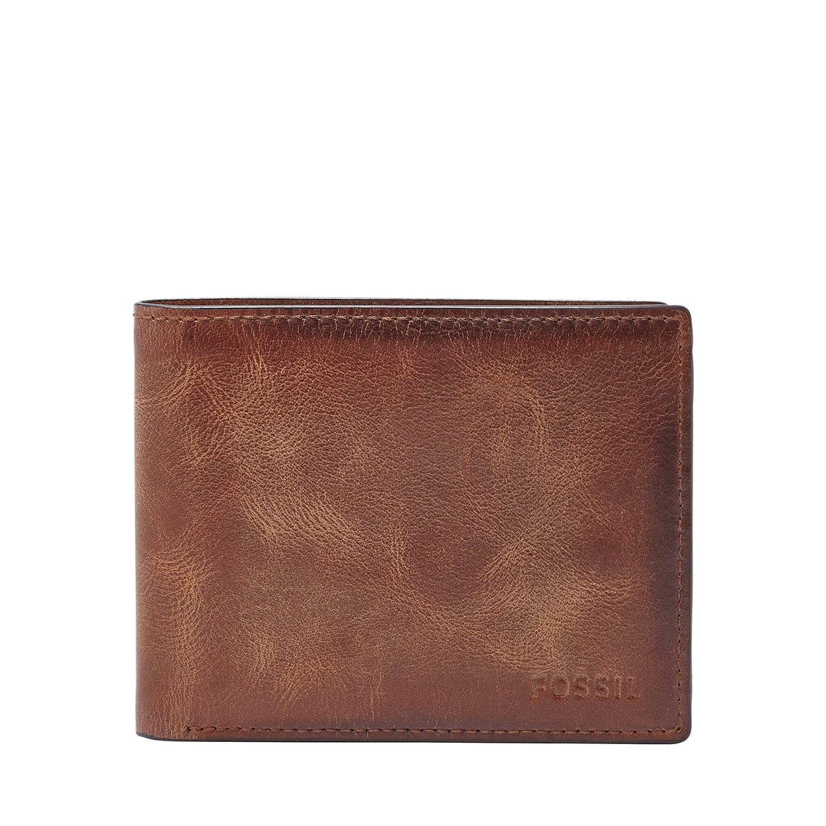 Fossil Mens Derrick Leather Rfid-Blocking Bifold With Flip Id Wallet, Brown, (Model: Ml3681200)