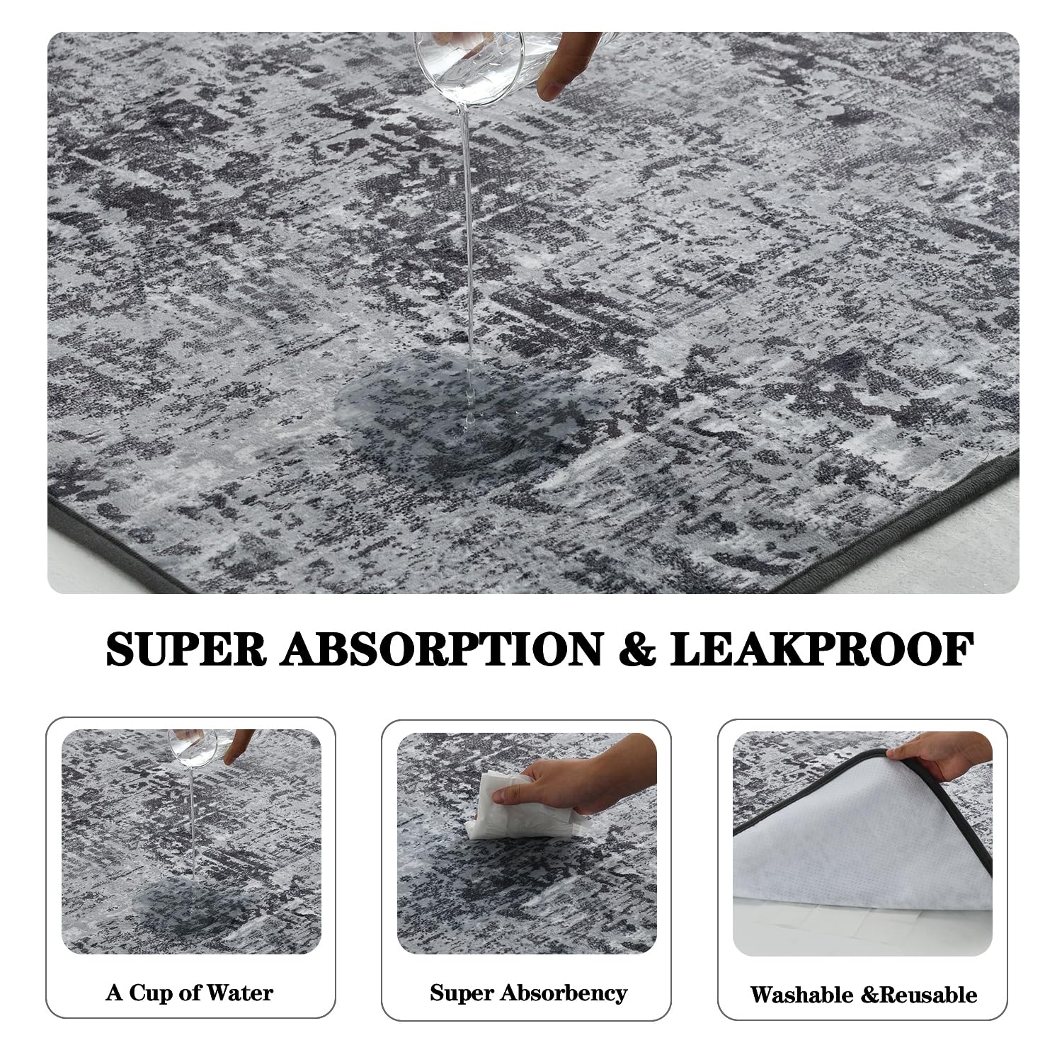 Qeils Washable Pee Pads for Dogs, 2 Pack Reusable Puppy Pads 18 x24  Super Absorbent Leakproof Dog Training Pads, Non-Slip Potty