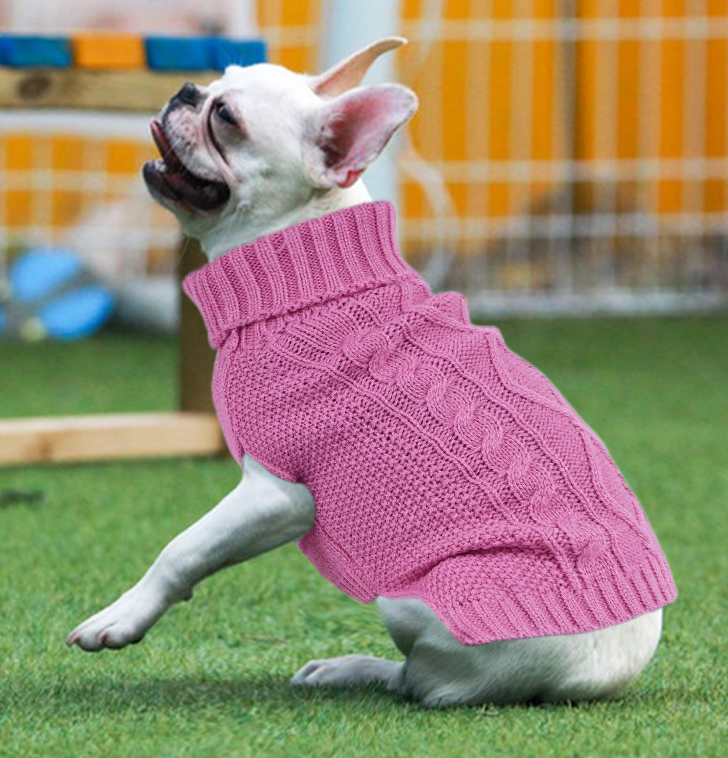 Small Dog Sweater Dog Sweaters for Small Dogs Winter Dog Clothes for Dachshund Knitted Puppy Sweater Warm Pet Clothes Pink Doggy