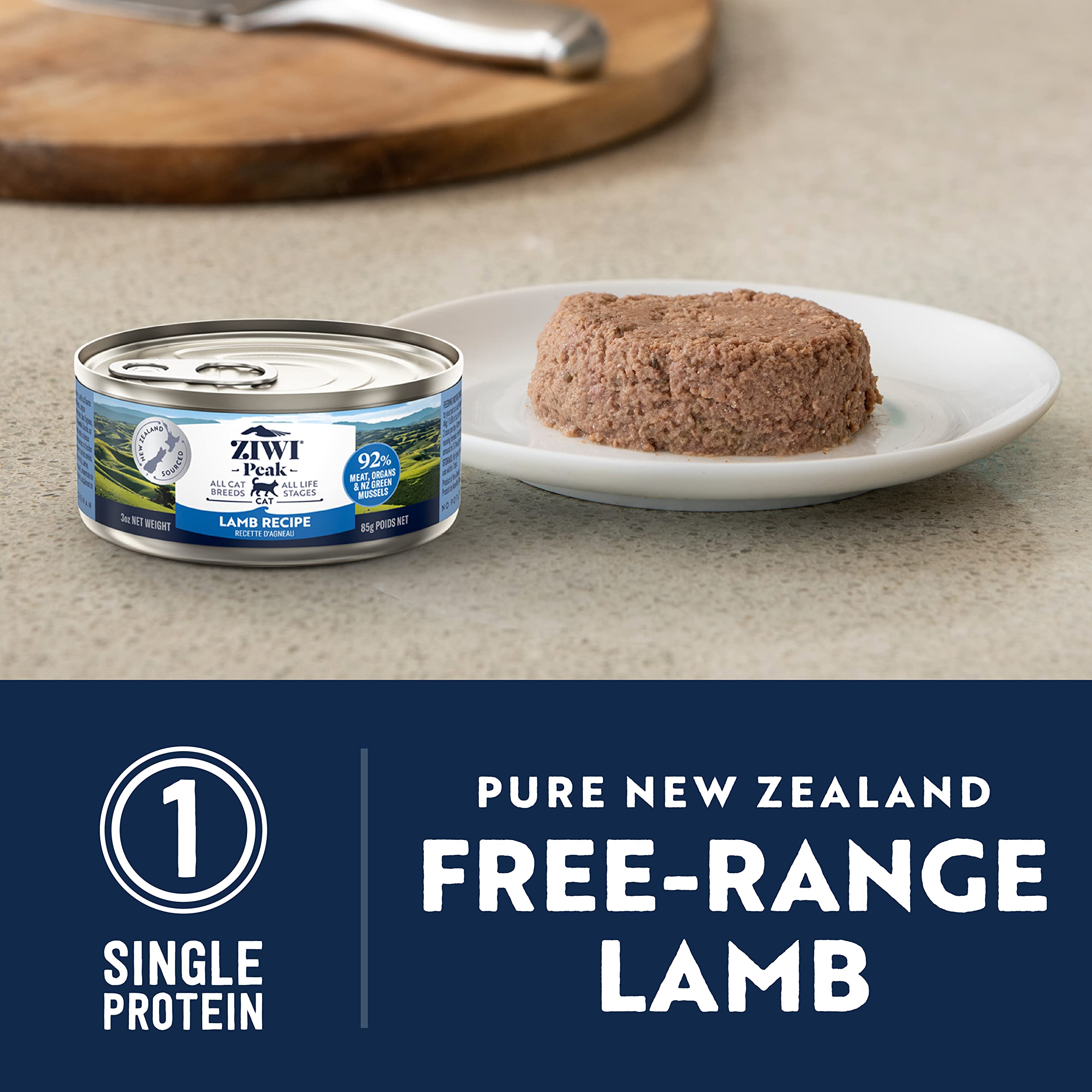 ZIWI Peak Canned Wet Cat Food - All Natural, High Protein, Grain Free, Limited Ingredient, with Superfoods (Lamb, Case of 24, 3o
