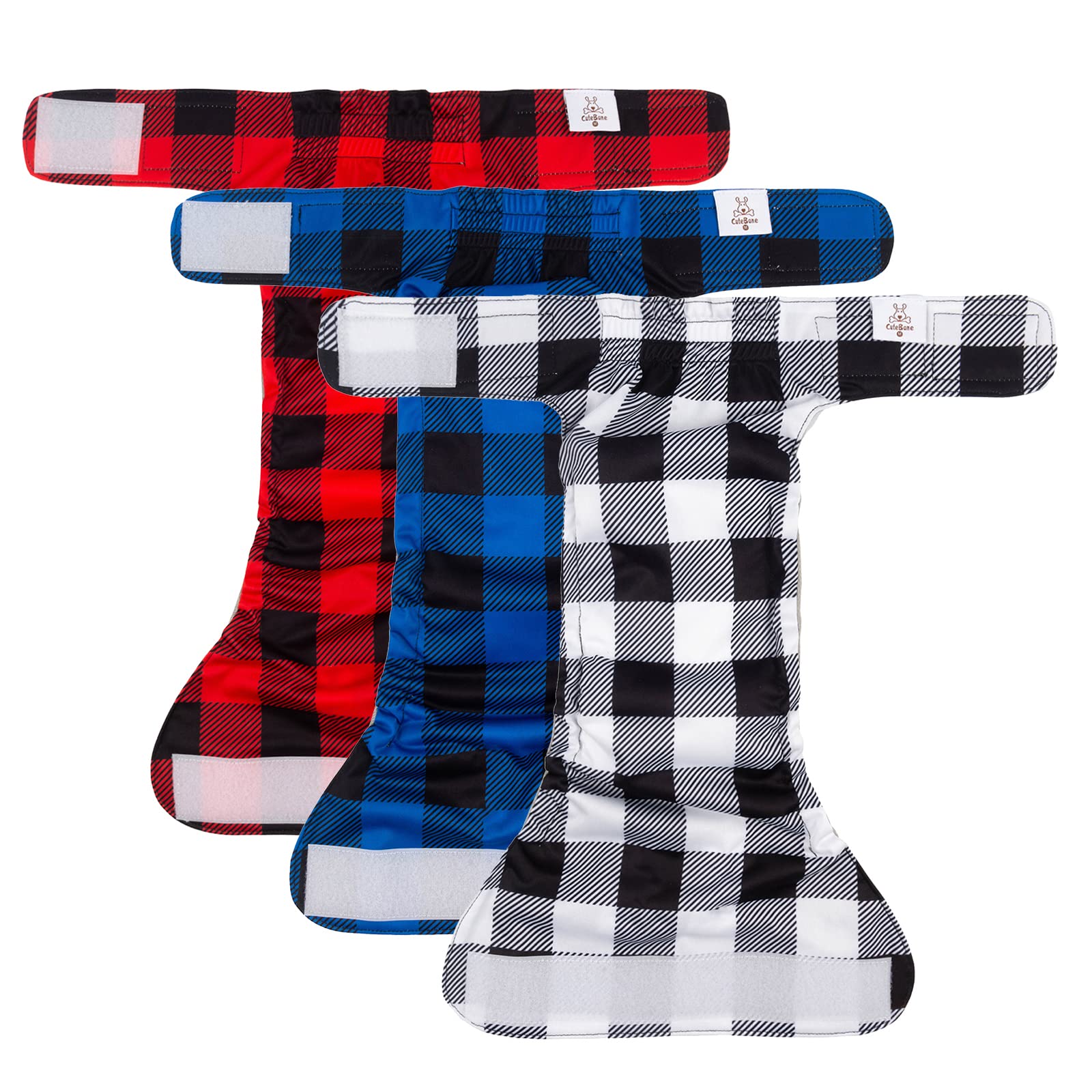 Cutebone Washable Dog Diapers Female 3 Pack Puppy Training Pants For Docked-Tail Dogs Wwd01S