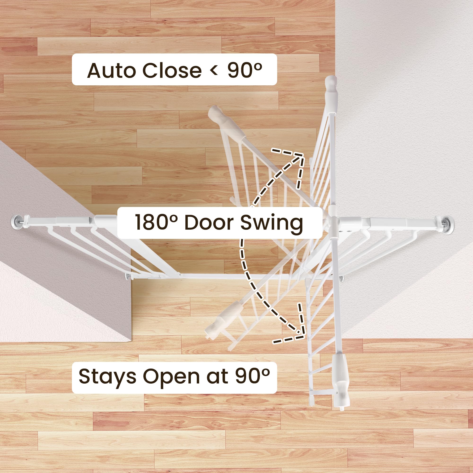 BalanceFrom Easy Walk-Thru Safety Gate, 30-Inch Tall, Fits 29.1-43.3 Inch Openings, Auto-Close, White, Alloy Steel, Model BFSG-