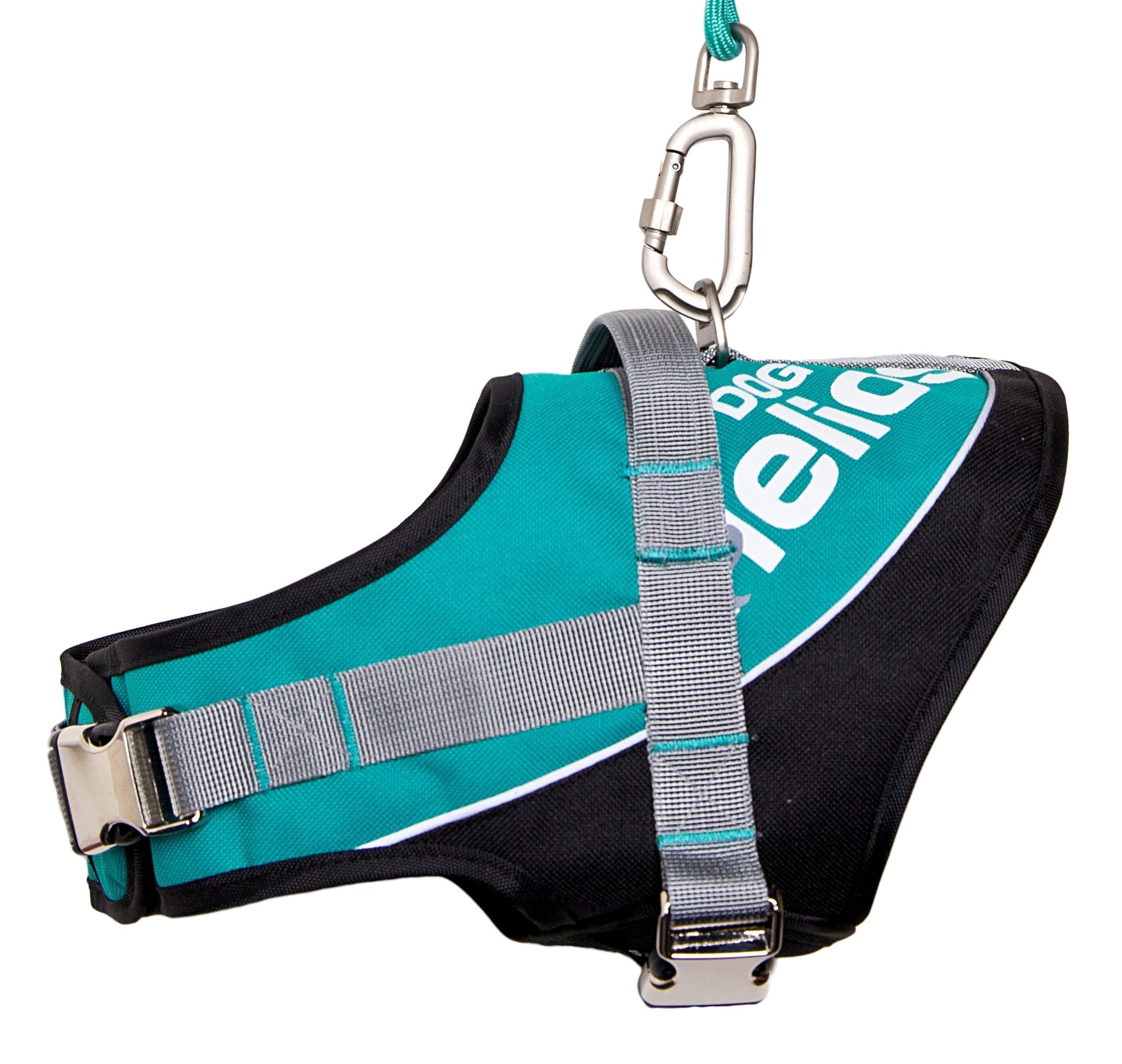 Helios Bark-Mudder Easy Tension 3M Reflective Endurance 2-in-1 Adjustable Dog Leash and Harness, Small, Teal Blue