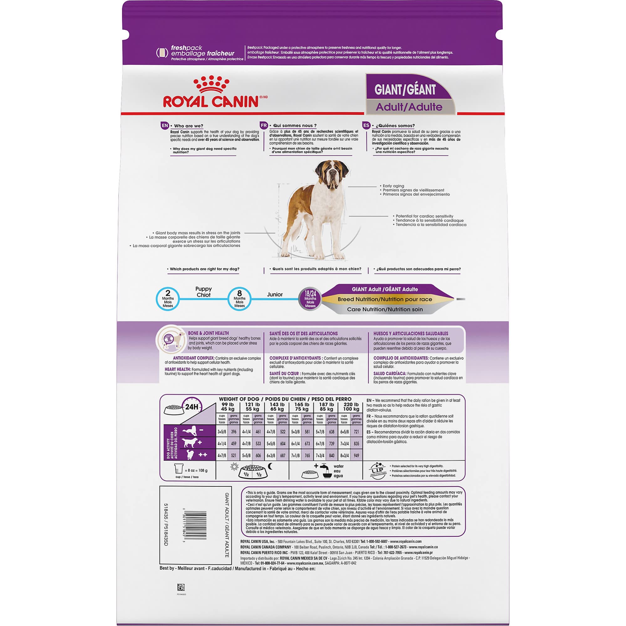 Royal Canin Size Health Nutrition Giant Adult Dog Food Dry, Extra-Large Dog Food Supports Bone and Joint Health, Digestive Healt