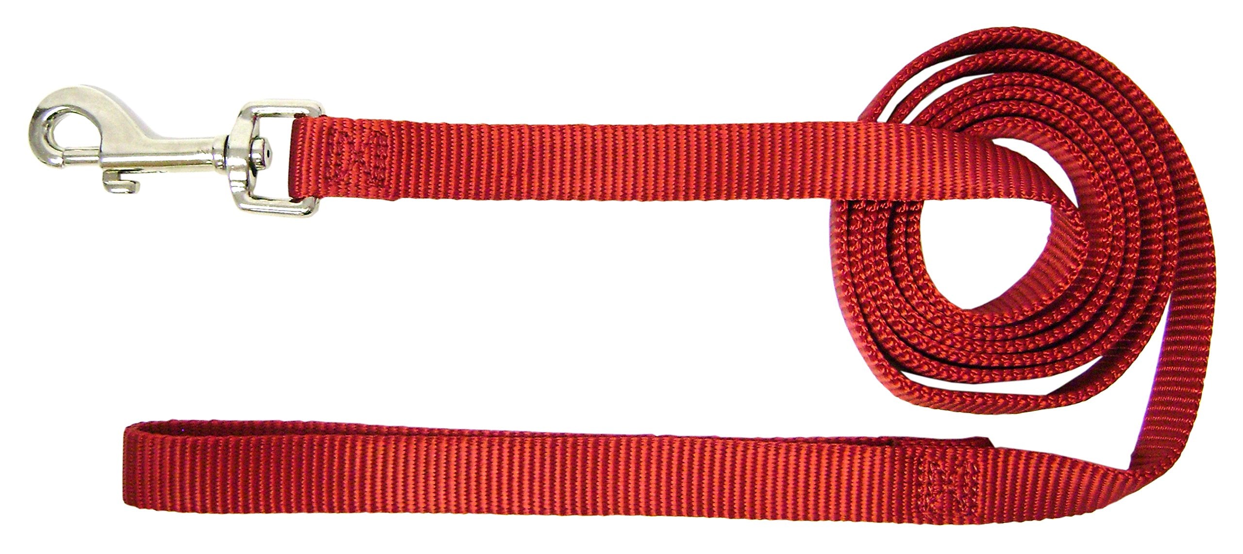 Hamilton 6-Feet Long Single Thick Deluxe Nylon Lead With Swivel Snap, 5/8-Inch, Red