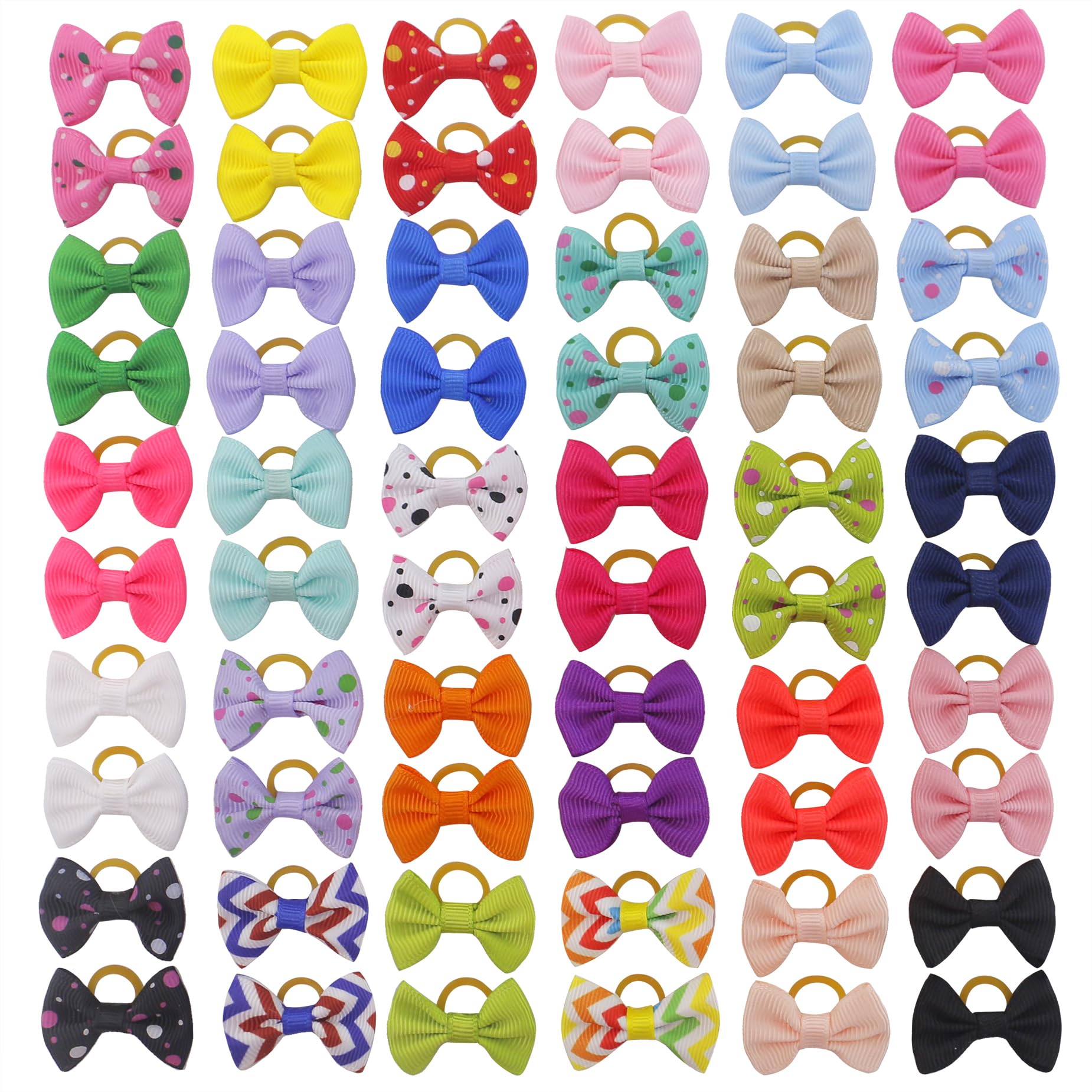 Puppy Hair Bows Small Dog: Mini Rubber Bands 60pcs