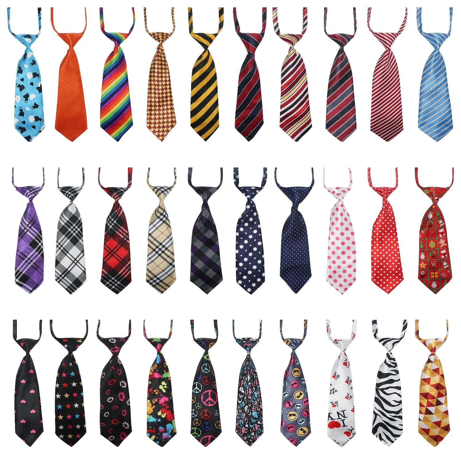 Segarty Dog Ties 30 Pcs Dog Neckties, Adjustable Dog Neck Ties And Bows For Medium Large Dog Festival Formal Bulk Pet Bowties Co