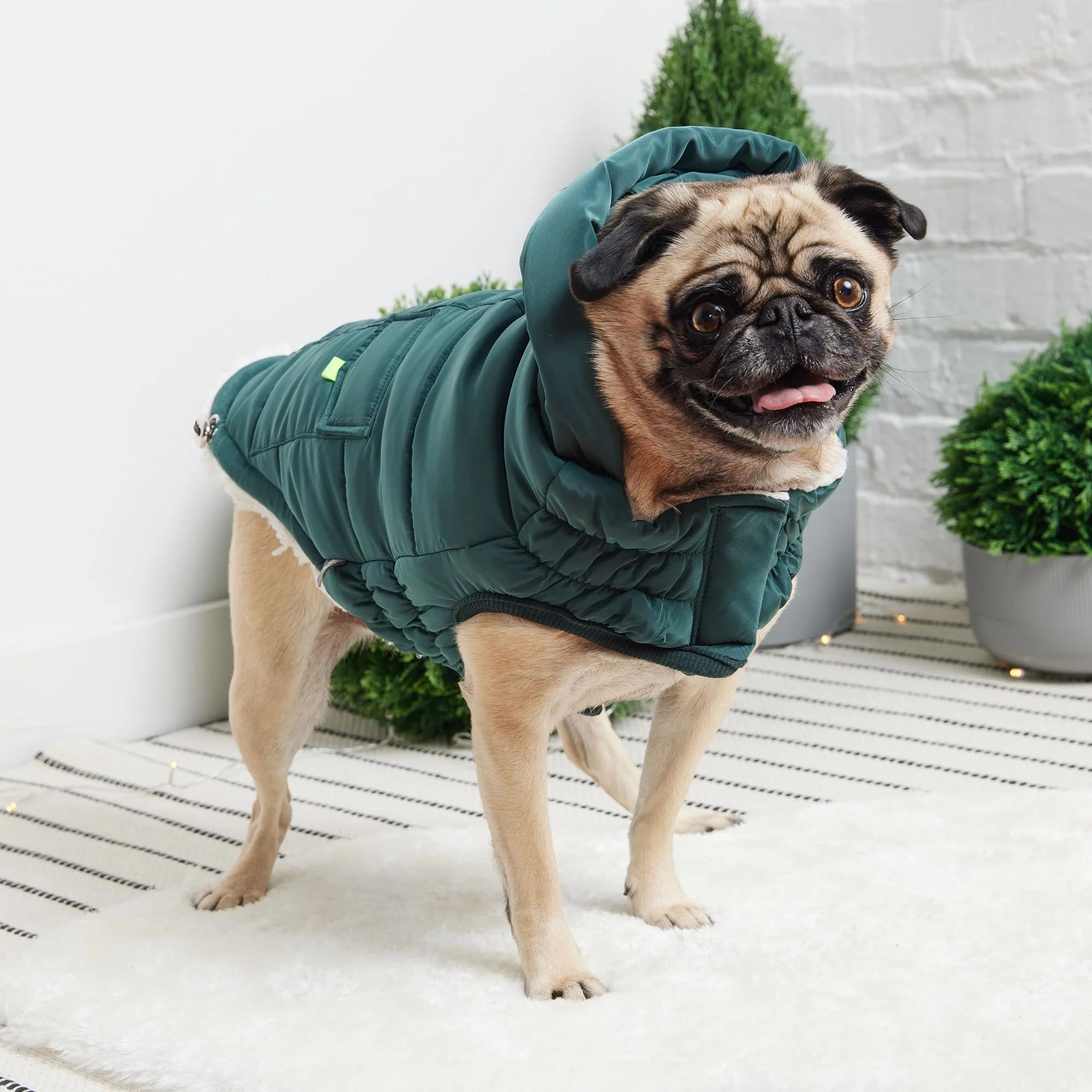 Gf Pet The Elasto-Fit Puff Parka - Ultra-Warm Insulated Dog Jacket For Dogs | Weather-Resistant | Stylish Winter Coat For Pets | Adjustable Fit Dog Outerwear - 3Xl, Teal
