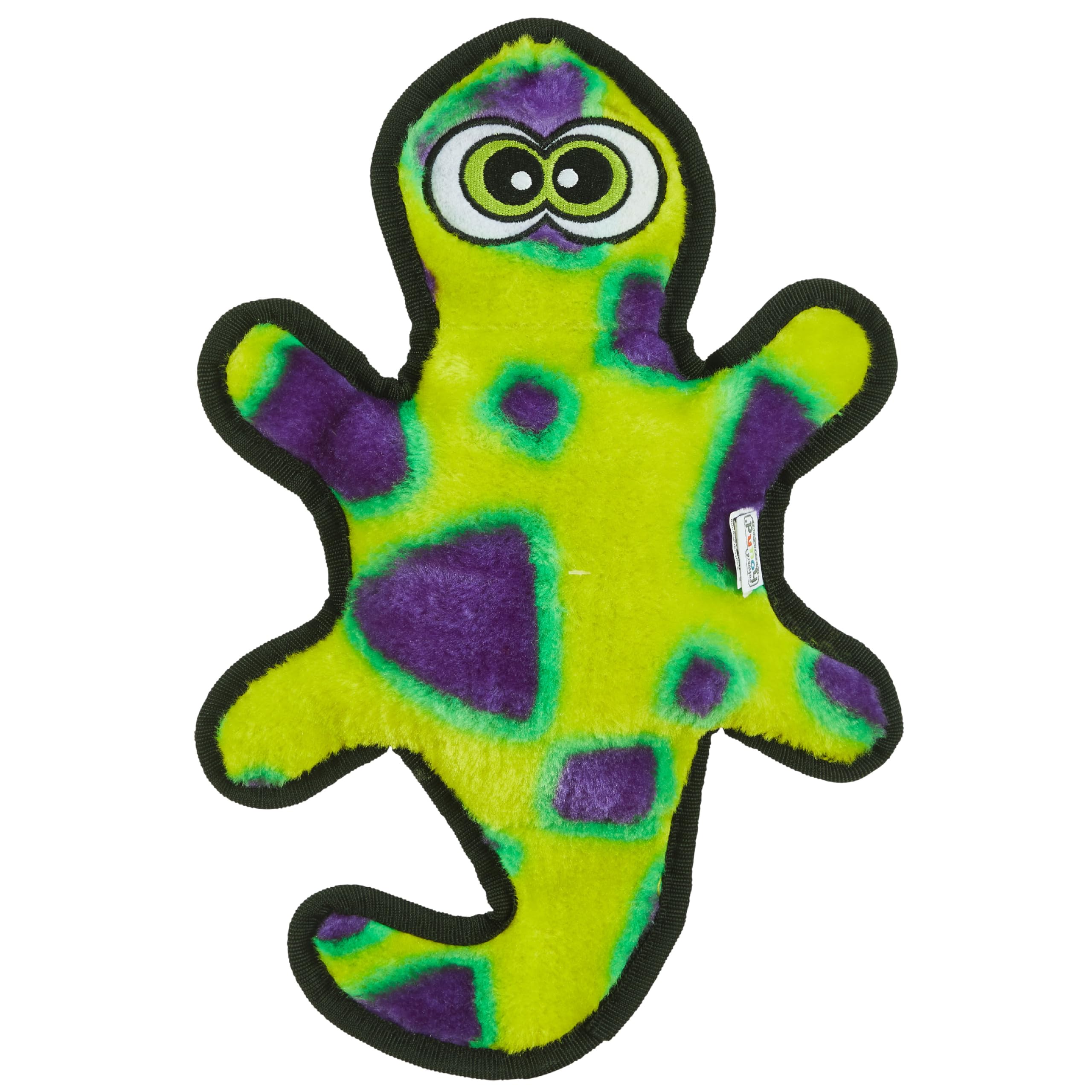 Outward Hound Durablez Tough Plush Squeaky Dog Toy, Gecko, Green, Medium
