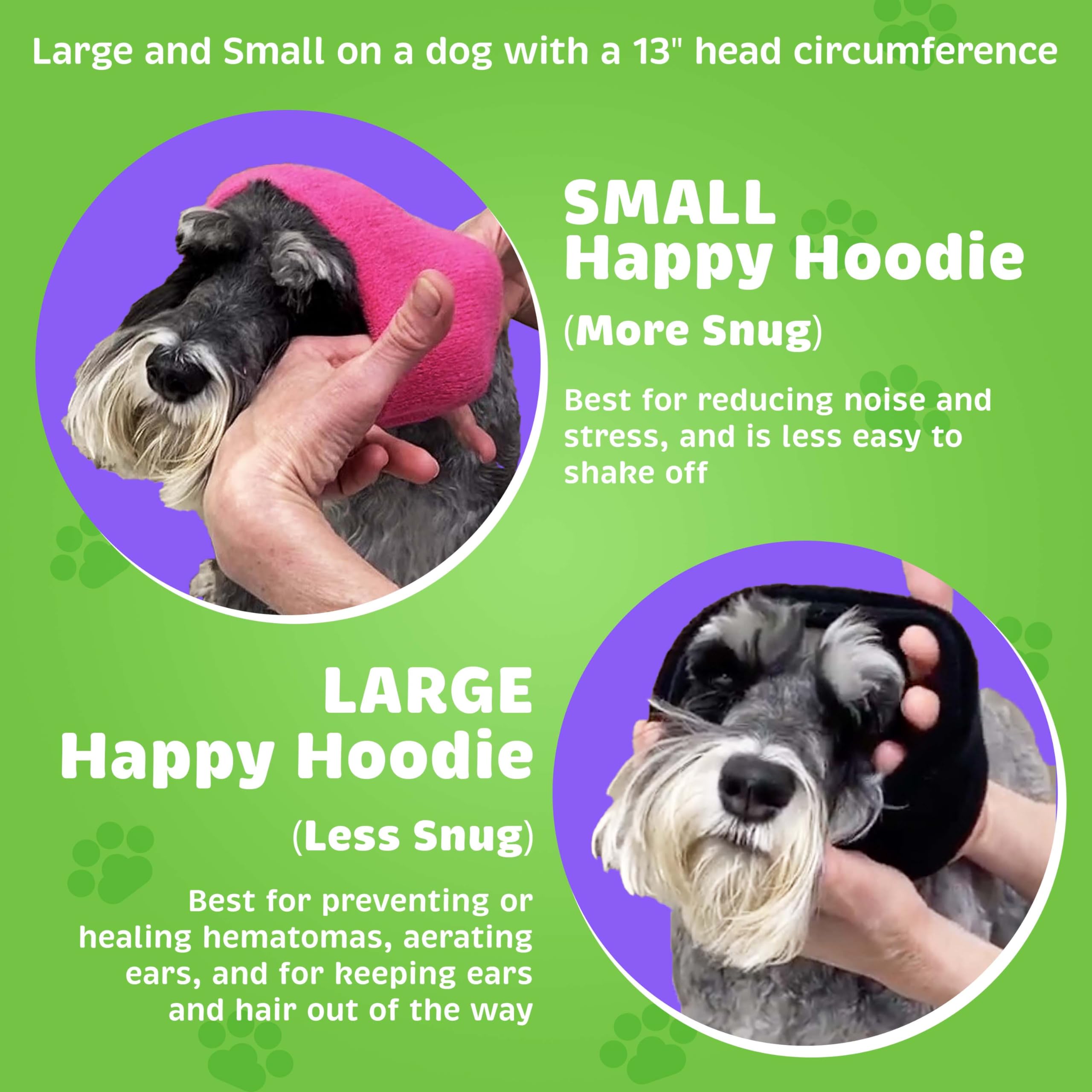 Happy Hoodie The Original Dog & Cat Calming Band, Anxiety Relief/Noise Protection-Grooming-Thunder-Fireworks (Small, Black)