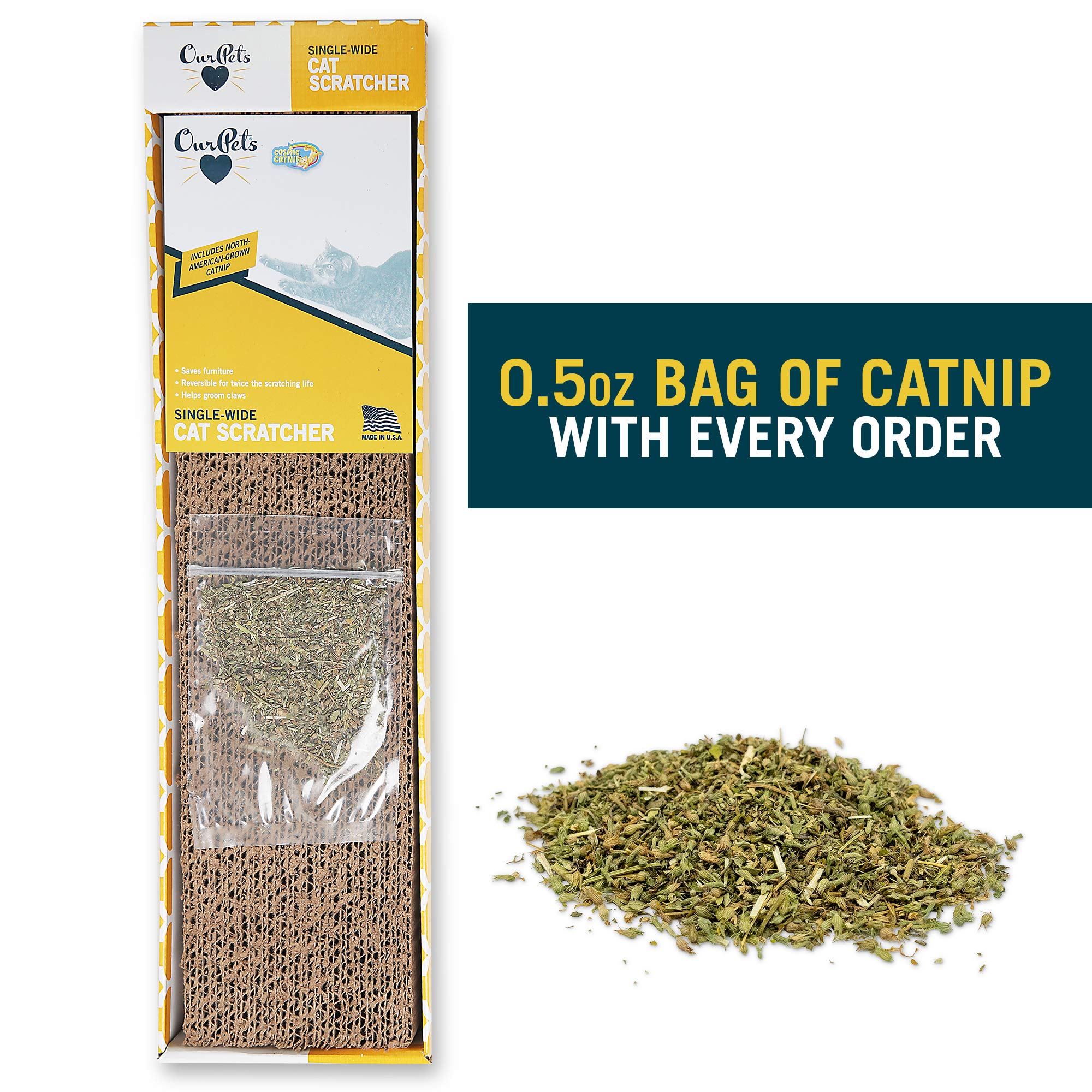 Ourpet'S Straight And Narrow Single Wide Reversible Cat Scratcher