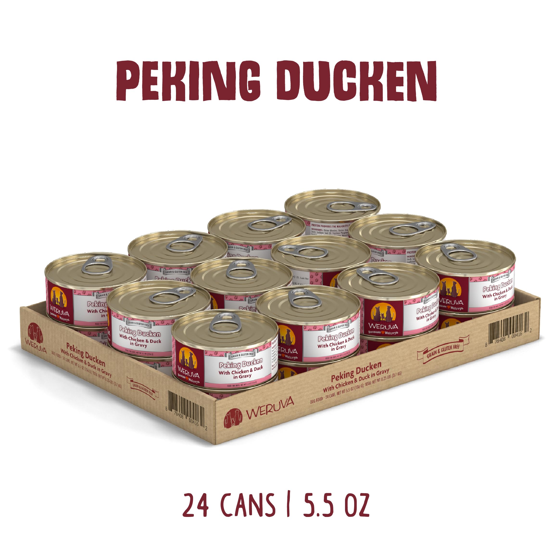 Weruva Classic Dog Food, Peking Ducken with Chicken & Duck in Gravy, 5.5oz Can (Pack of 24), Multi