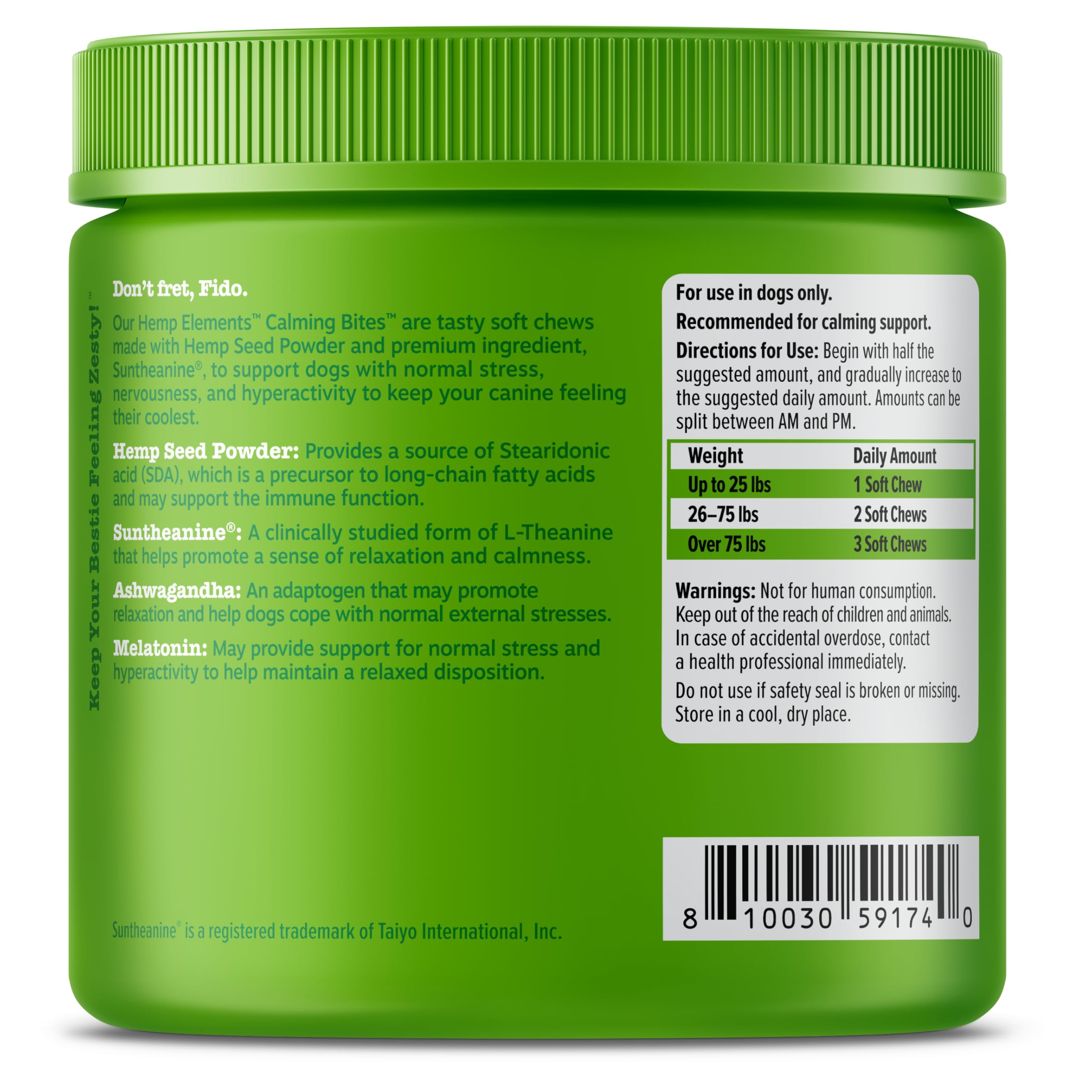 Zesty Paws Hemp Calming Chews for Dogs - Dog Hemp Calming Chews with Melatonin for Dogs for Stress, Travel, Check Ups, Thunderst