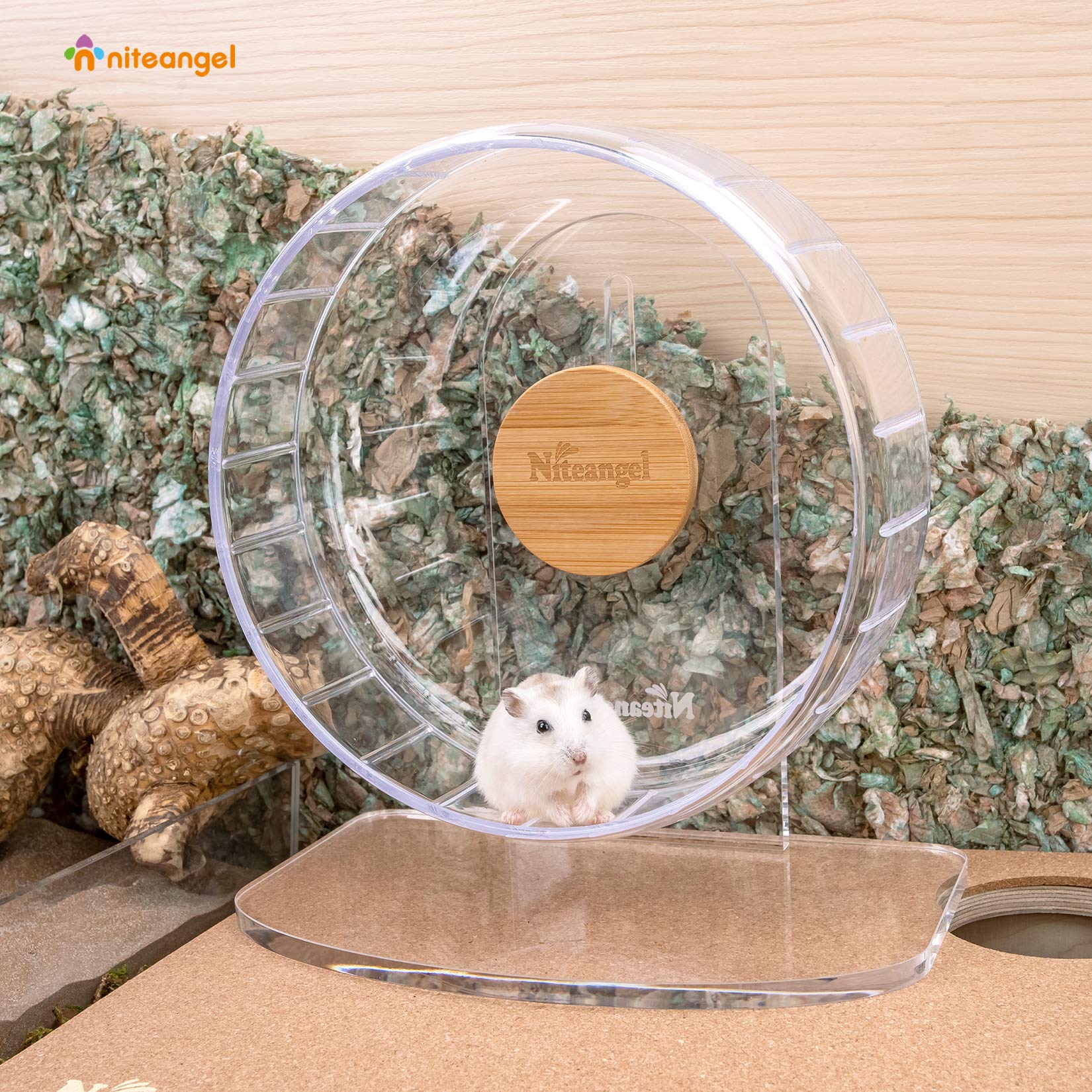 Niteangel Super-Silent Hamster Exercise Wheels: - Quiet Spinner Hamster Running Wheels With Adjustable Stand For Hamsters Gerbil