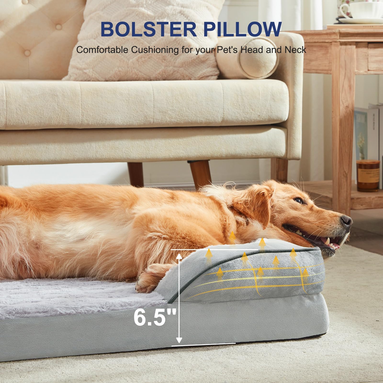 Furtime Orthopedic Dog Bed For Medium Dogs - Washable Dog Sofa Beds Medium, Supportive Foam Pet Couch Bed With Removable Washabl