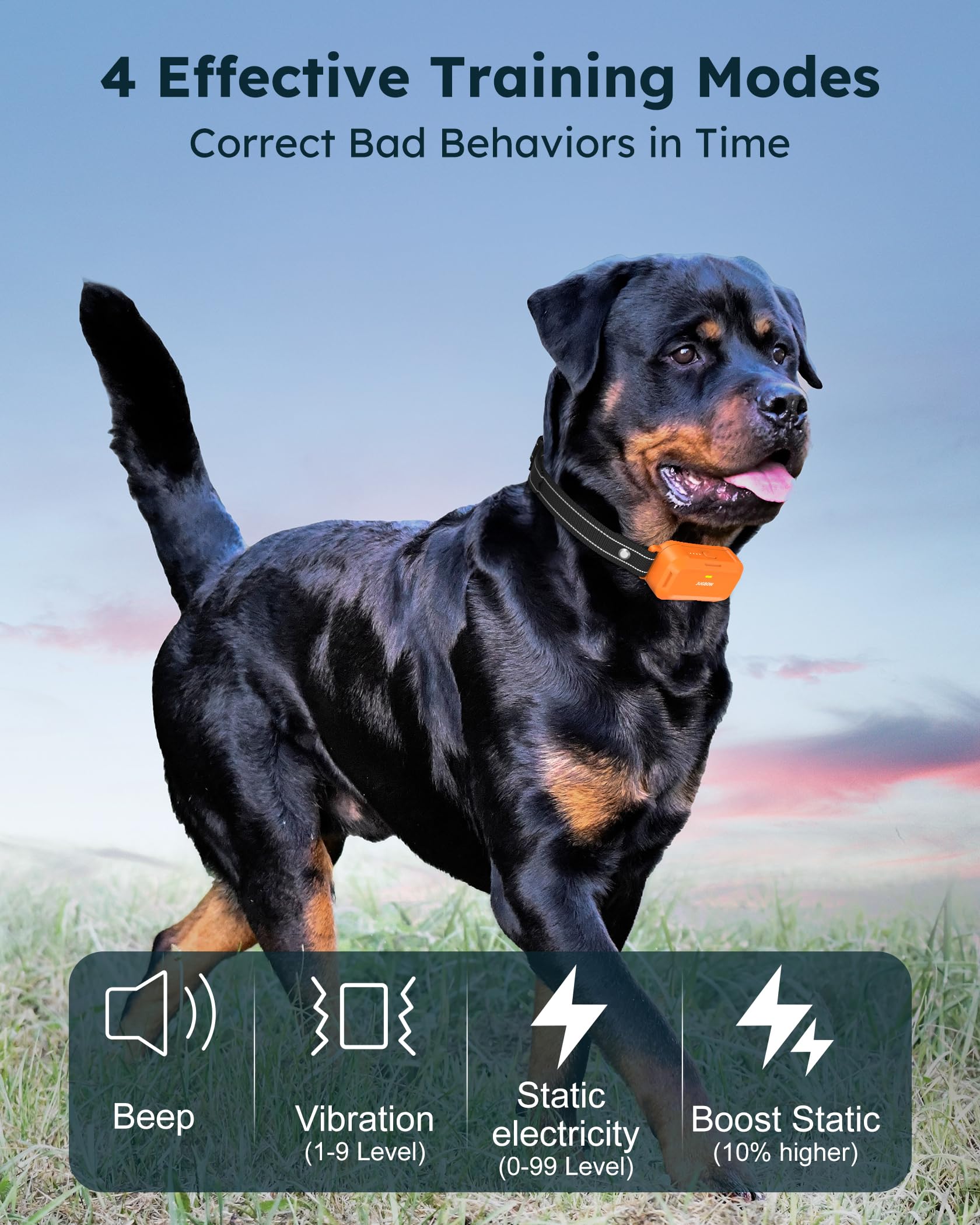 Jugbow Dog Shock Collar 2 Dogs (10-120Lbs) - 4200Ft Dog Training Collar With Remote Control, Ipx8 Waterproof Rechargeable E Coll