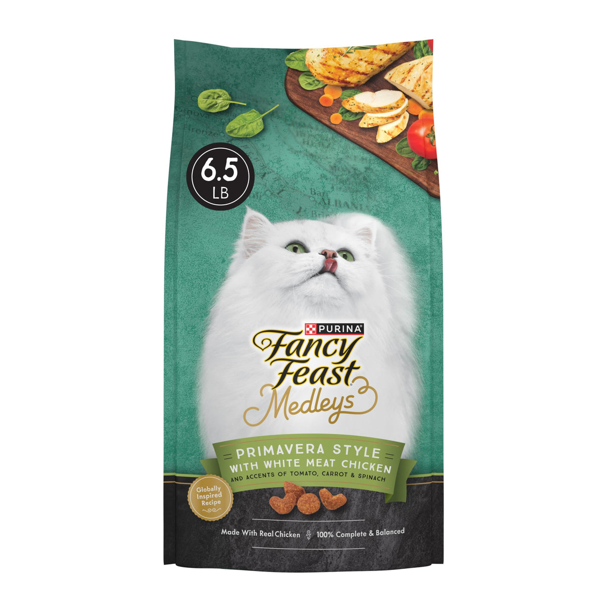 Purina Fancy Feast Medleys Primavera Style With White Meat Chicken And Accents Of Tomato, Carrot And Spinach - 6.5 Lb. Bag