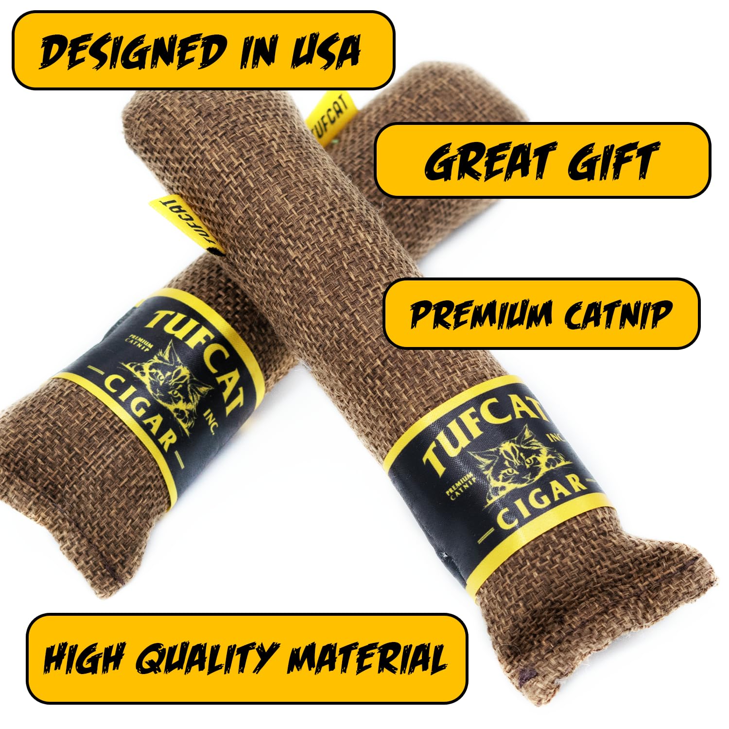 Cat Toy Cigar, Catnip Toys For Cats Of All Breeds, Cat Toys For Indoor Cats, Kitten Toys, Action Themed Fun For Kicking, Biting,