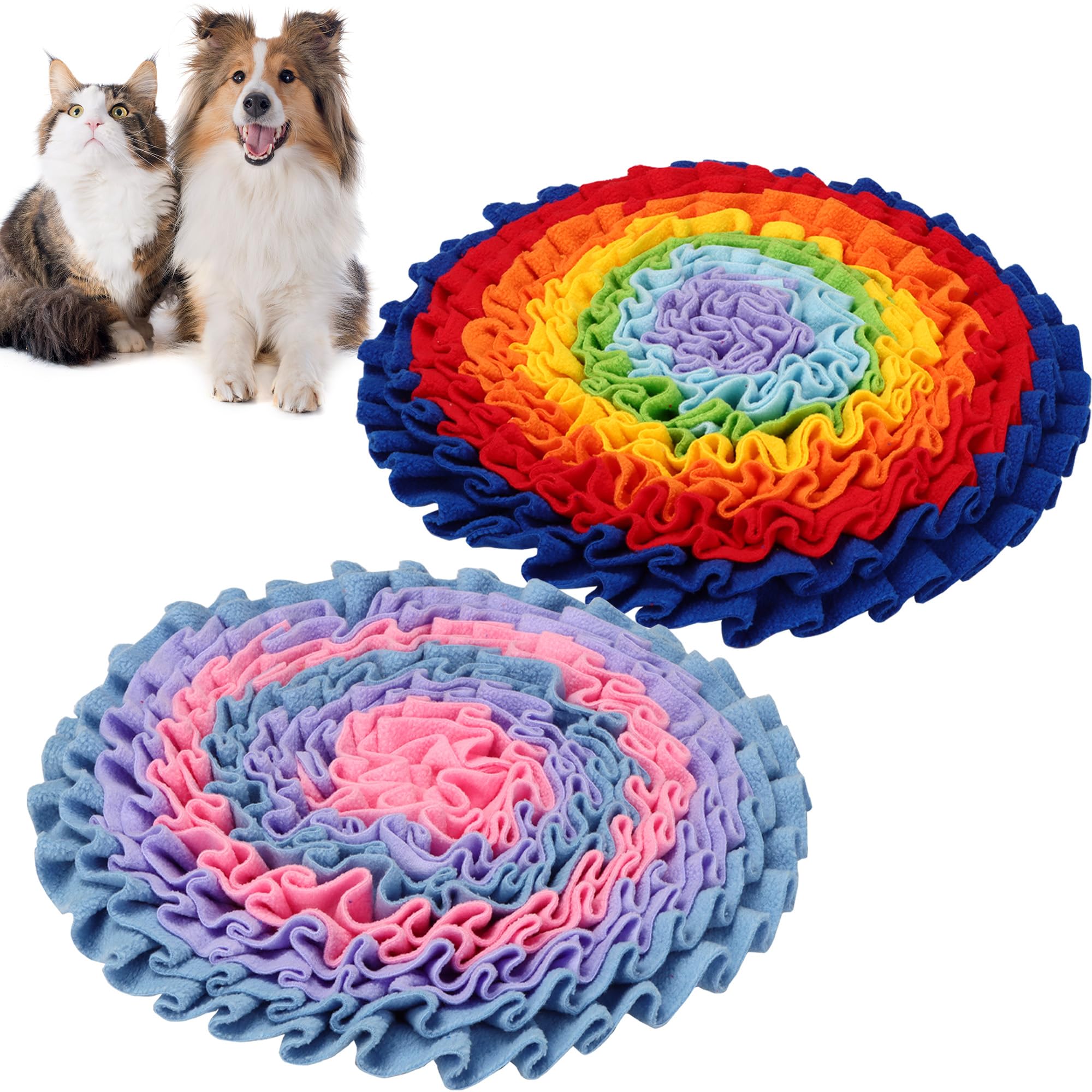 DiDiBirDi 2 Pcs Snuffle Mat for Dogs, Pet Slow Feeding Interactive Toys for Smell Training, Foraging Skills, Suitable for Puppy 