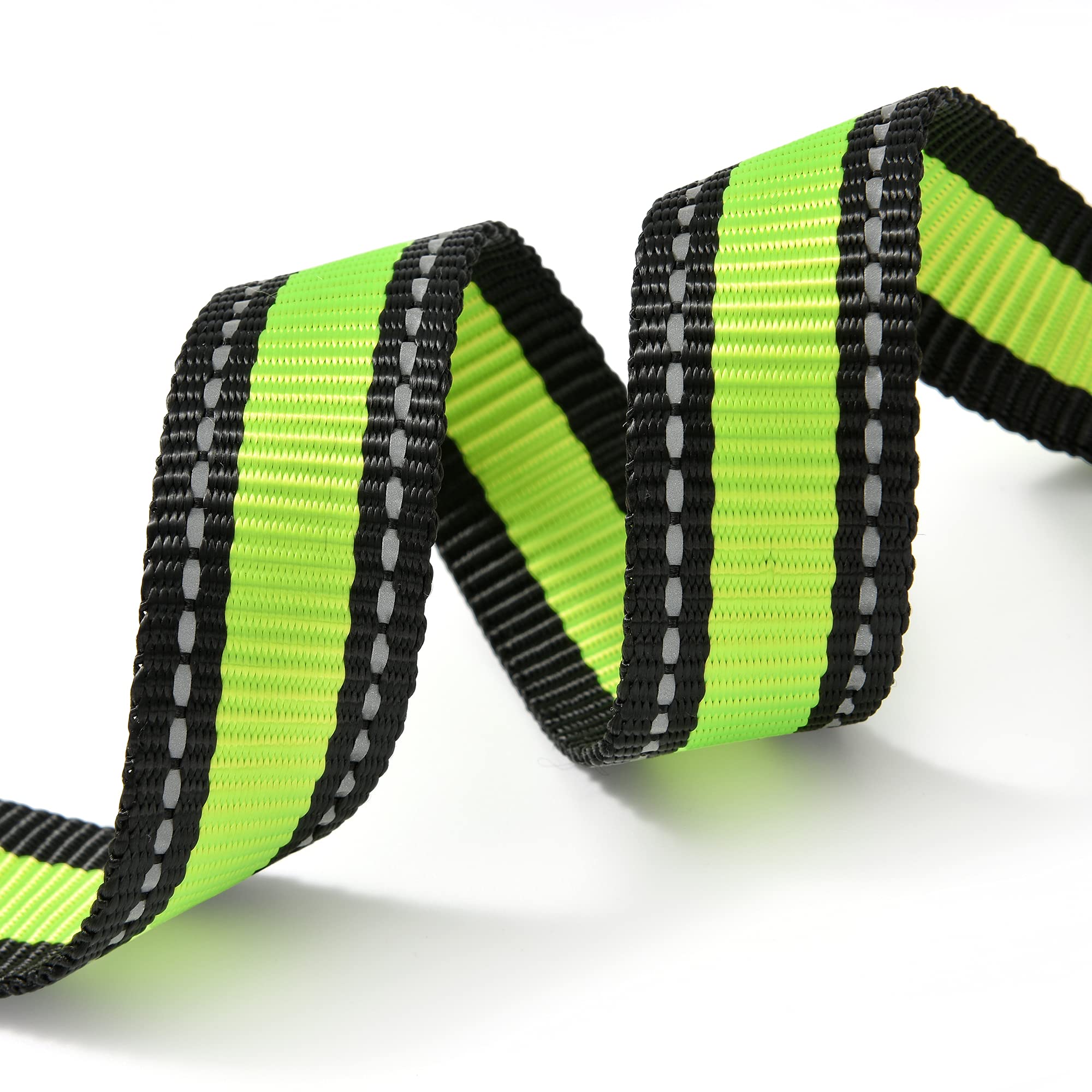 Mile High Life Dog Collar | Nylon Reflective Dog Collars | Light Weight Puppy Collars | Lime Green Dog Collars For Large Dogs (L