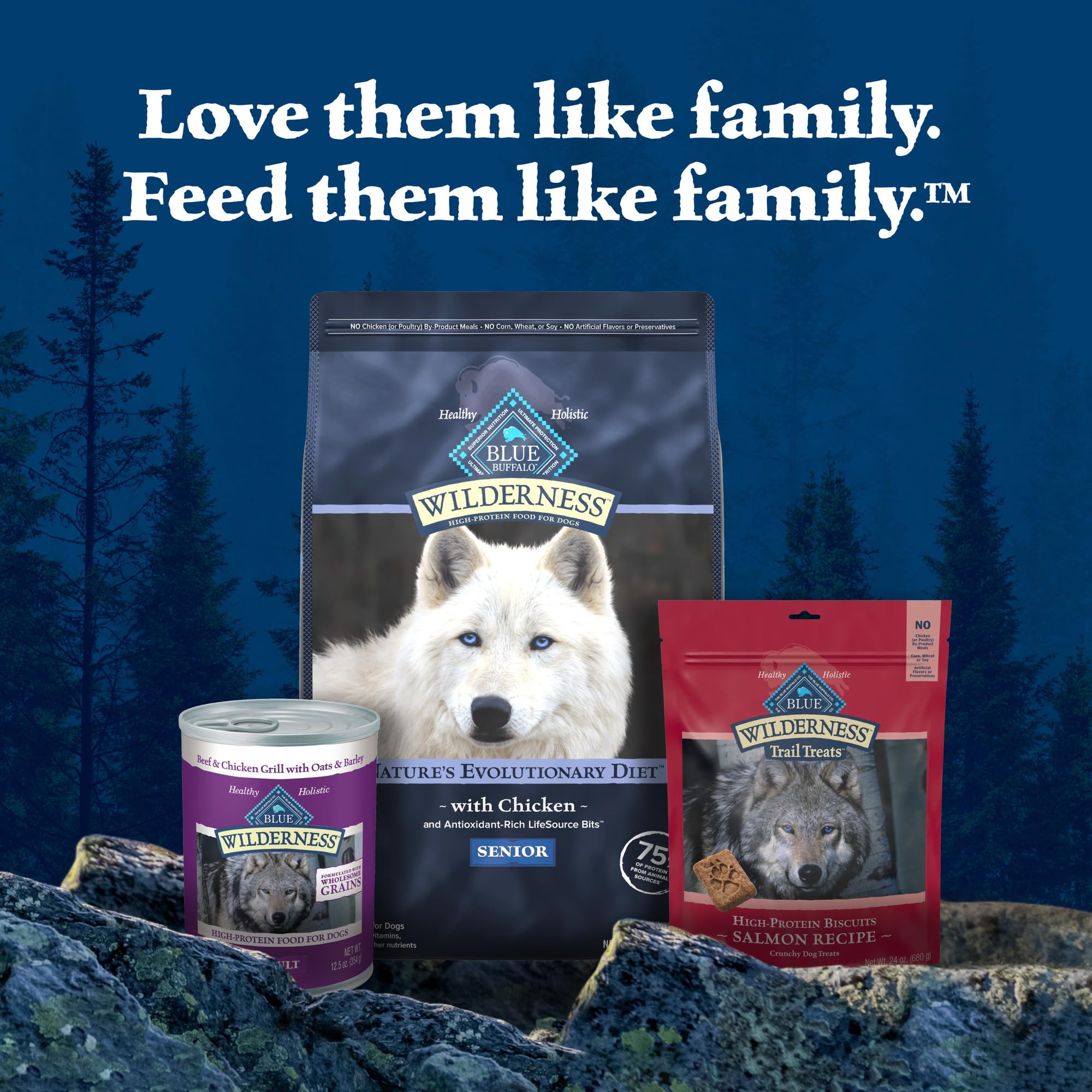 Blue Buffalo Wilderness High-Protein Natural Dry Food for Senior Dogs, Chicken Recipe, 28-lb. Bag