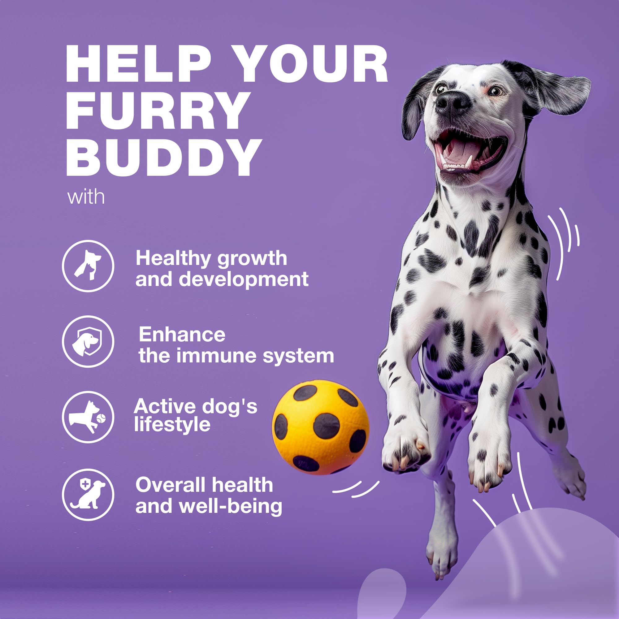 Dog Vitamins 15 in 1 - Dog Multivitamin Chews with MSM for Hip & Joint Health - Dog Supplement for Itchy Skin Relief - Multivita