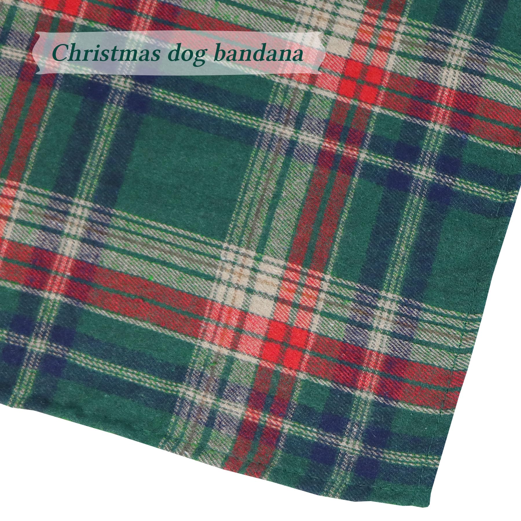 Stmk 2 Pack Christmas Dog Bandanas, Multi Size Dog Christmas Bandana, Premium Cotton Fabric Plaid Holiday Bandanas For Large X-L