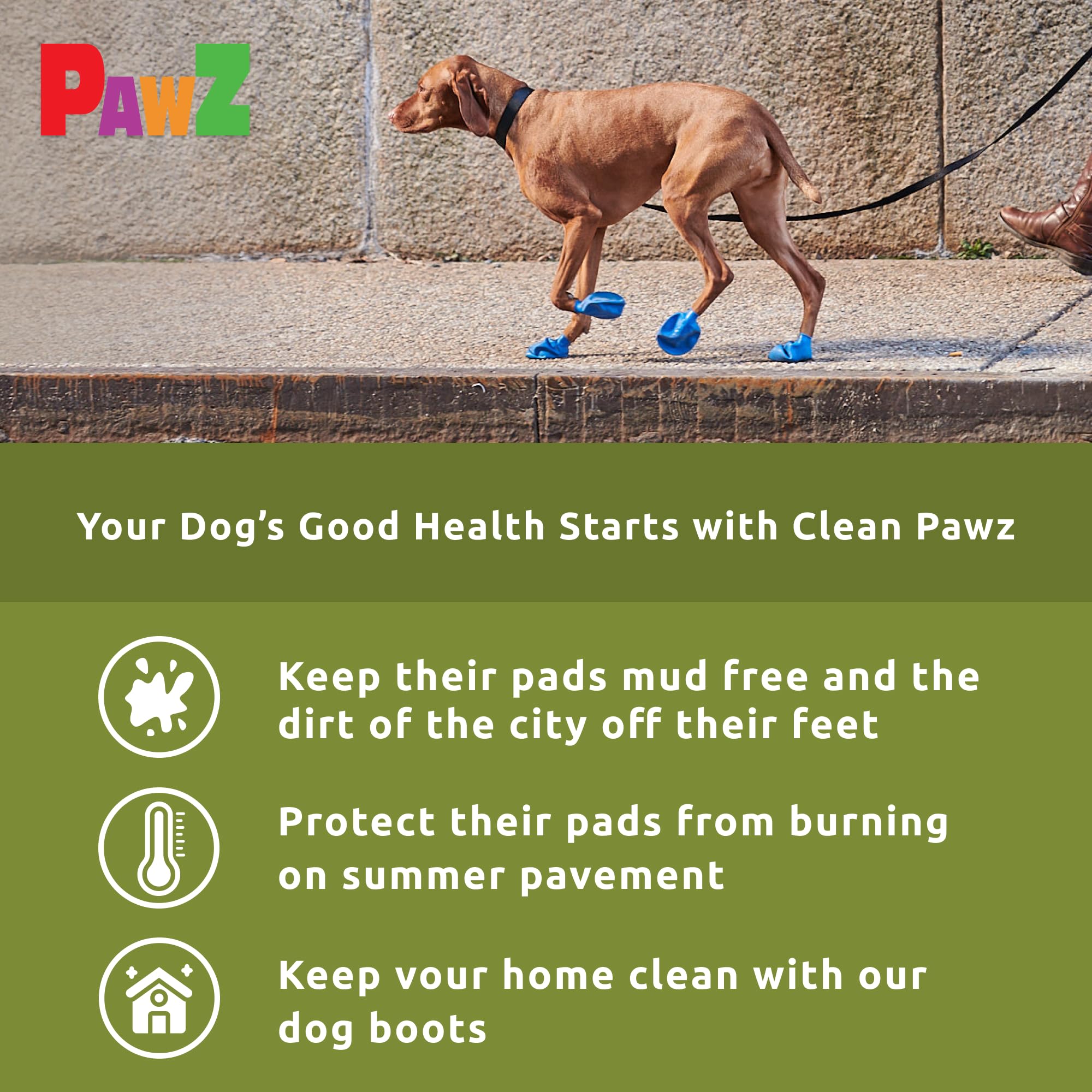 Pawz Rubber Dog Boots For Paws Up To 3'', 12 Pack - All-Weather Dog Booties For Hot Pavement, Snow, Mud, And Rain - Waterproof,