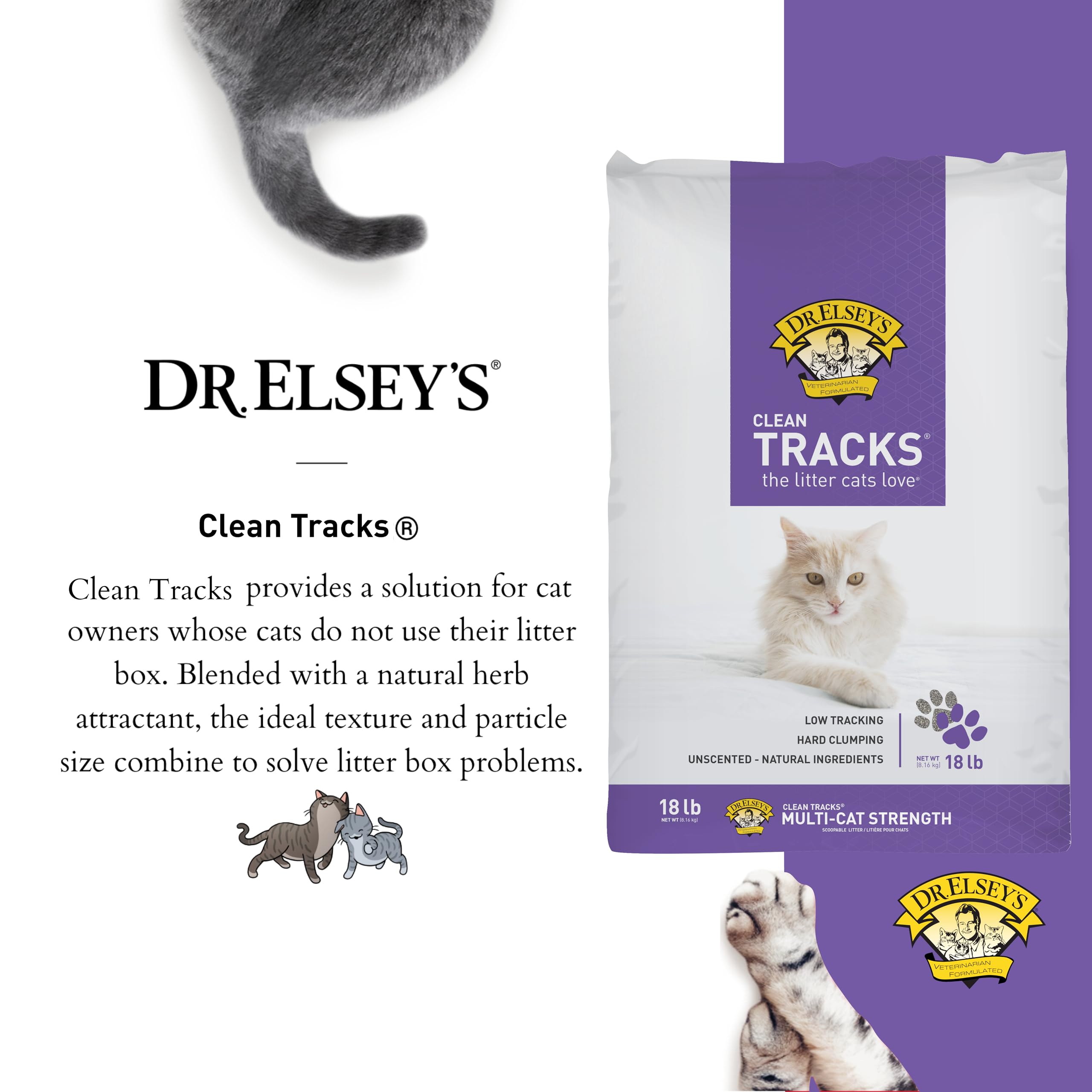Dr. Elsey'S Clean Tracks Clumping Clay Cat Litter 18Lb. Bag