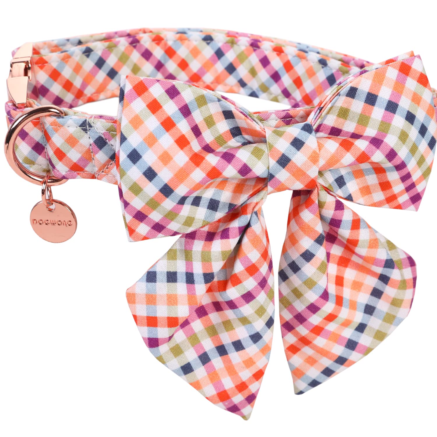 Dogwong Fall Dog Collar With Removable Cute Bow Tie Adjustable Pet Collars - Soft Comfy Cotton Halloween Themed Pet Collar, Fall