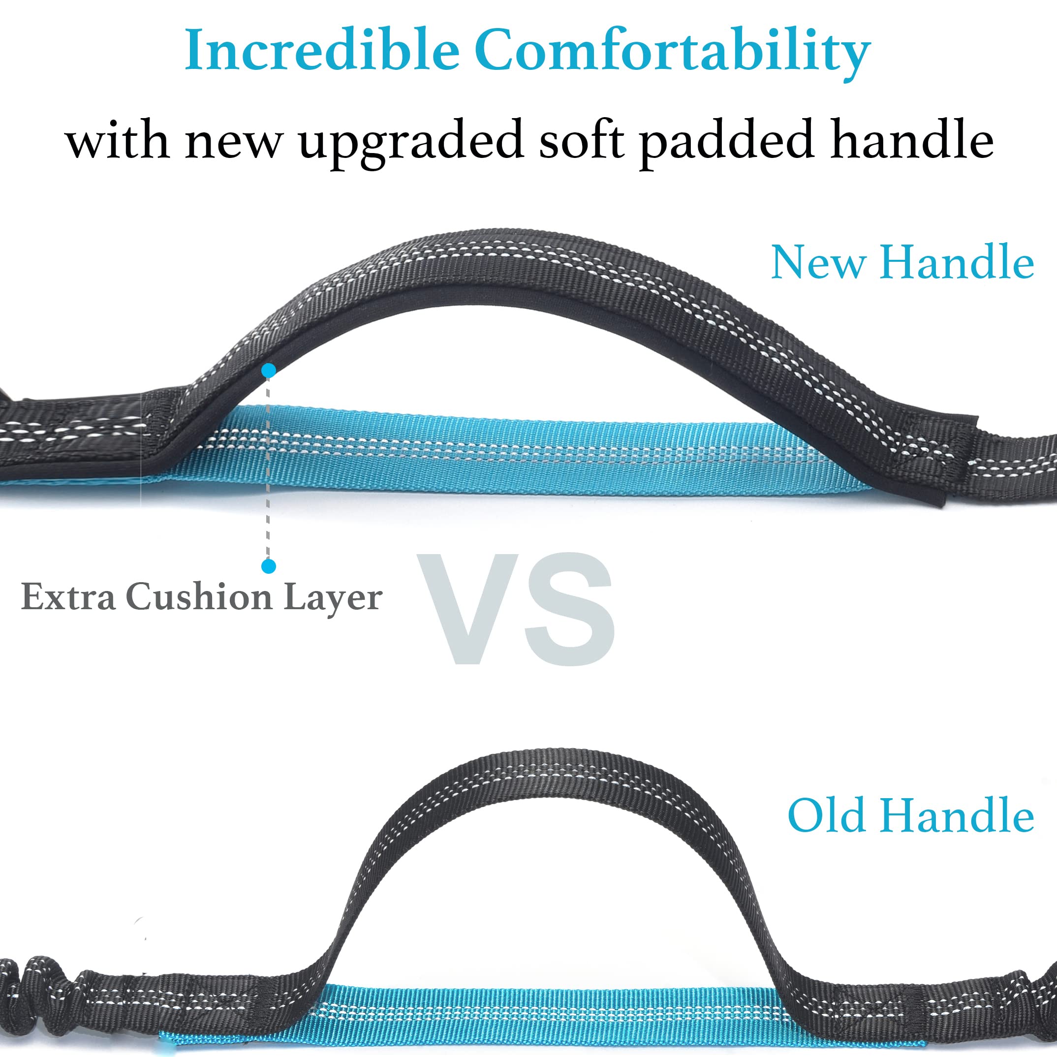 Iyoshop Retractable Hands Free Dog Leash ?Dual Handle Bungee Waist Leash For Small Medium And Large Large Dogs (25-150 Lbs)