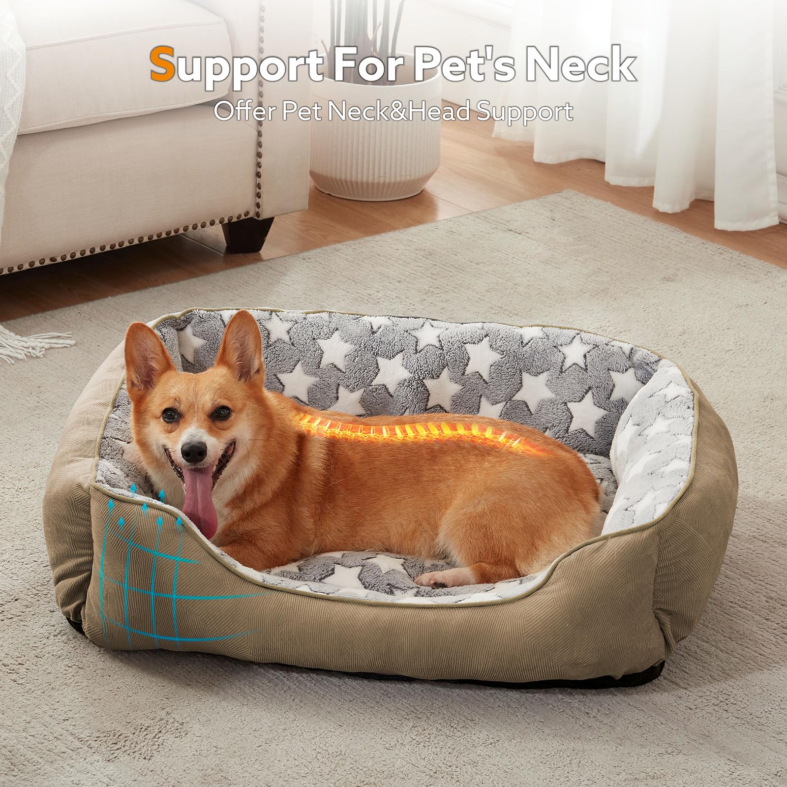 SIWA MARY Dog Bed for Large Size Dogs,Rectangle Big Dog Bed,Large Dog Bed,Washable Dog Beds Large Sized Dog,Rectangle XL Dog Bed