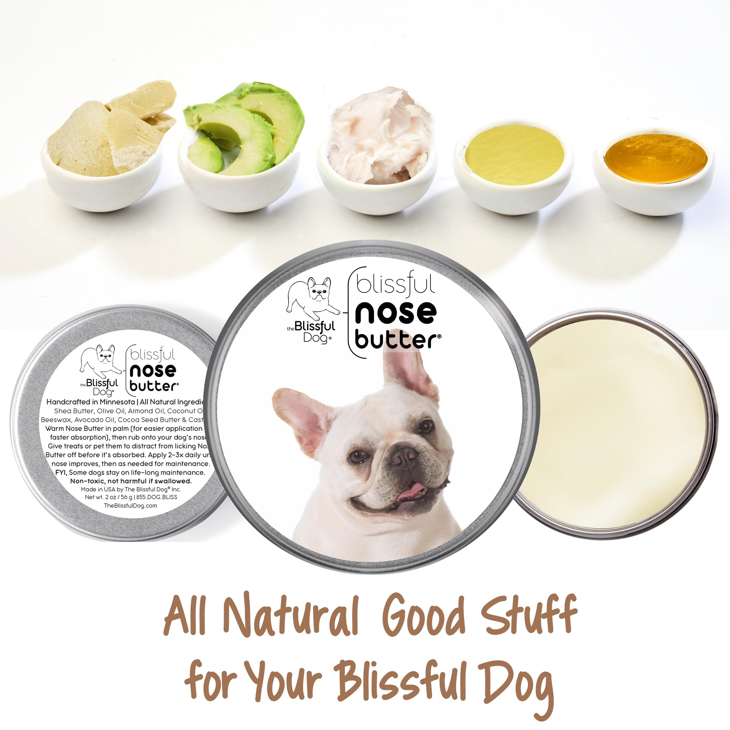 The Blissful Dog French Bulldog Cream Unscented Nose Butter - Dog Nose Butter