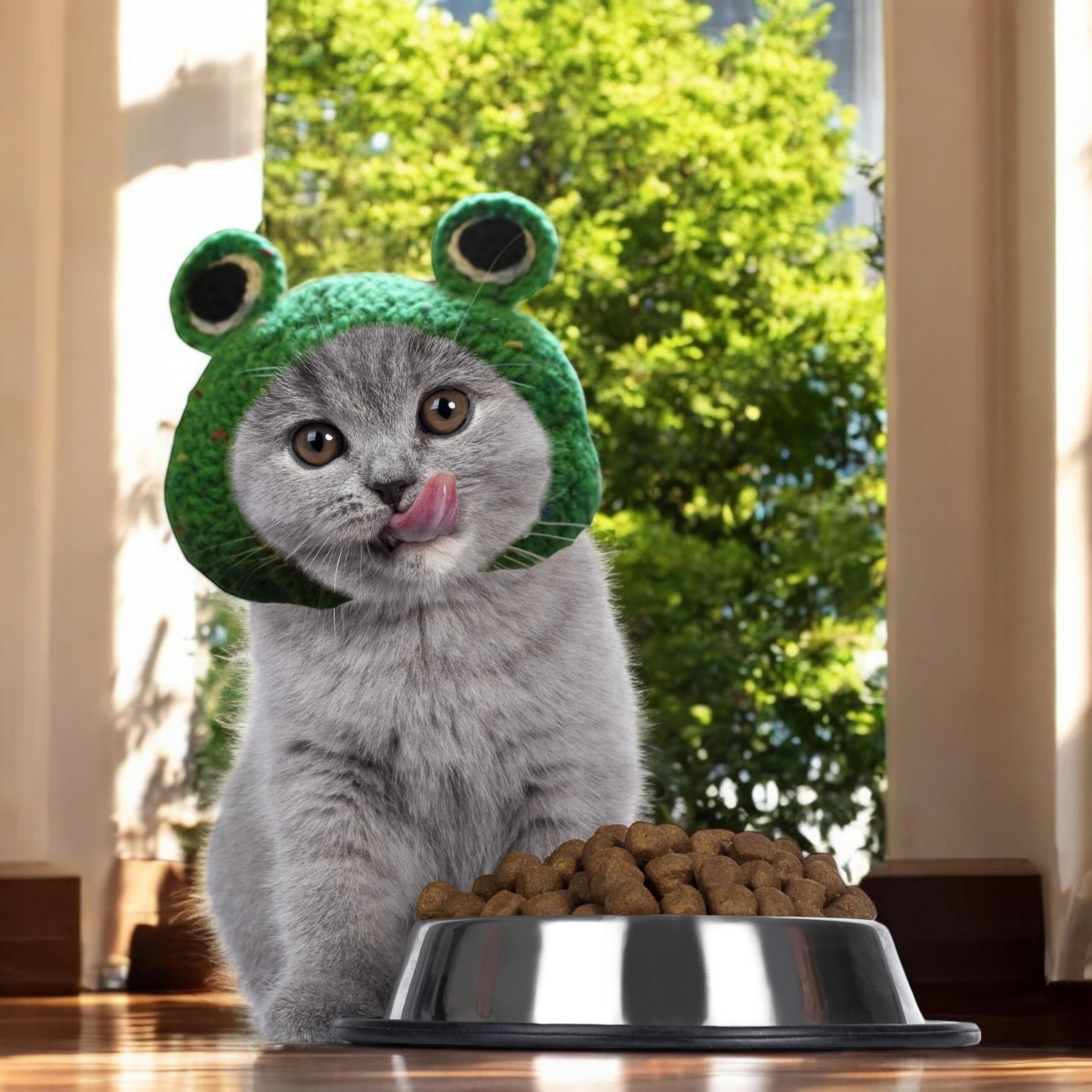 3Pcs Hat For Cat Animal Costume Pack, Lion Head For Cats, Cat Panda Costumes, Frog Costume For Cats, Adjustable Washable Soft Sm