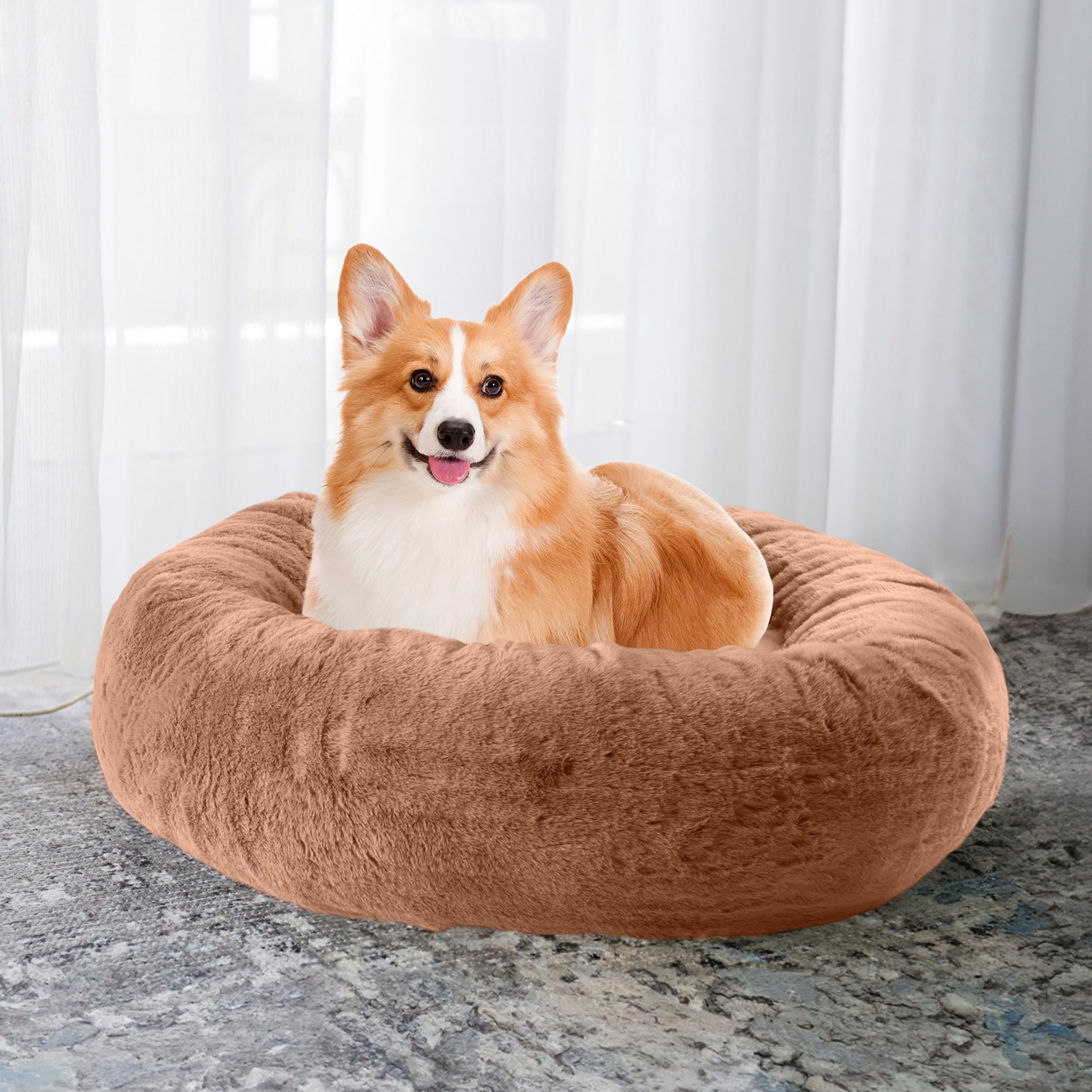 Petmaker Dog Bed - Donut Dog Bed And Cat Bed For Medium Pets - Dog Bed With Removable Washable Cover And Nonslip Bottom - Puppy