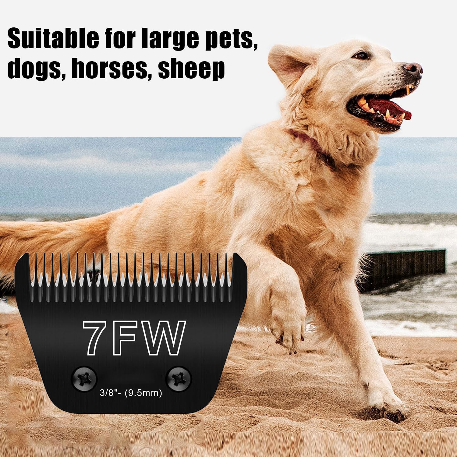 7Fw Wide Blades For Dog Grooming Blades Compatible With Andis Dog Clippers Blades,Dog Clipper Blades Compatible With Oster A5,Wa