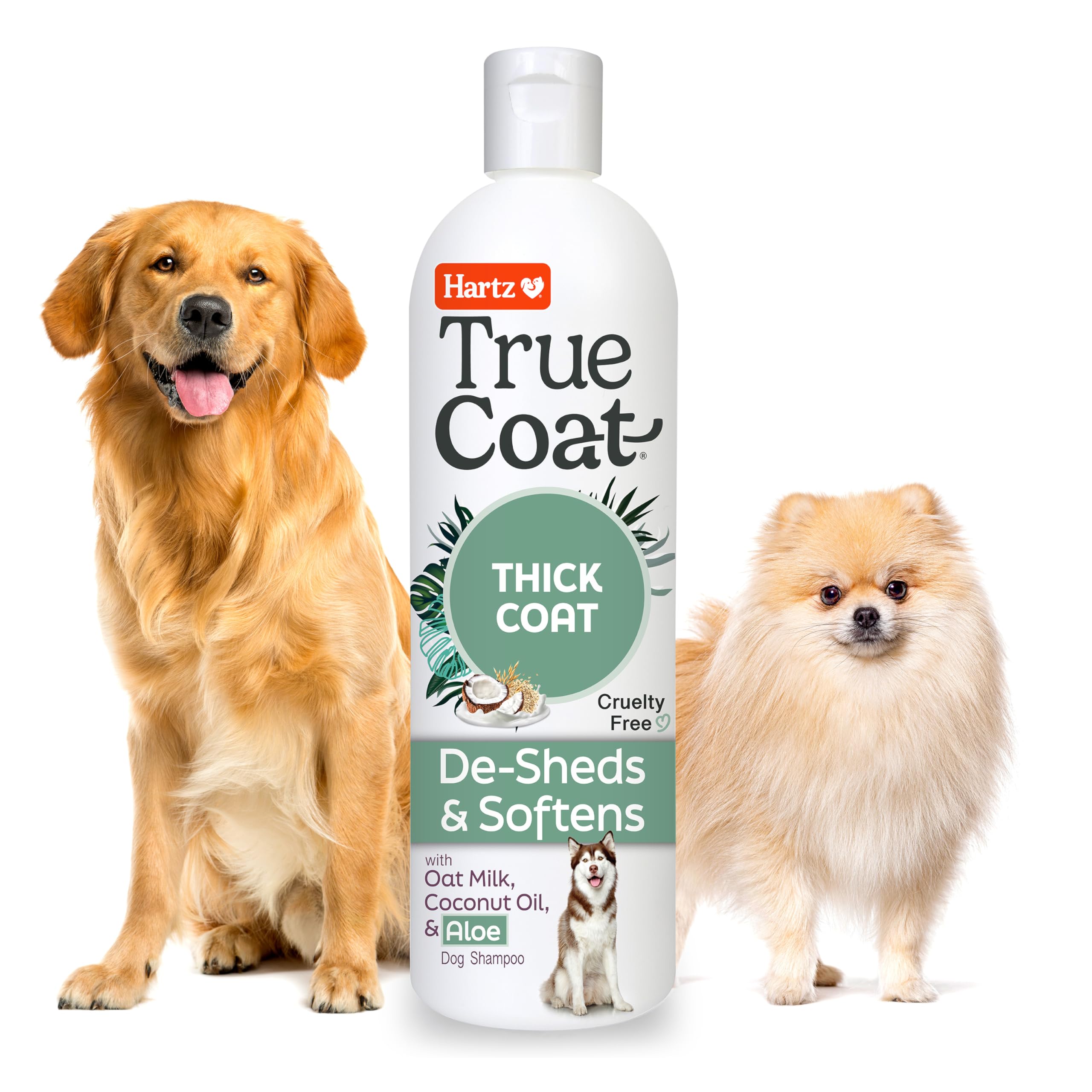 New! Hartz True Coat Thick Coat Specific Dog Shampoo, Desheds & Softens With Oat Milk, Coconut Oil & Aloe