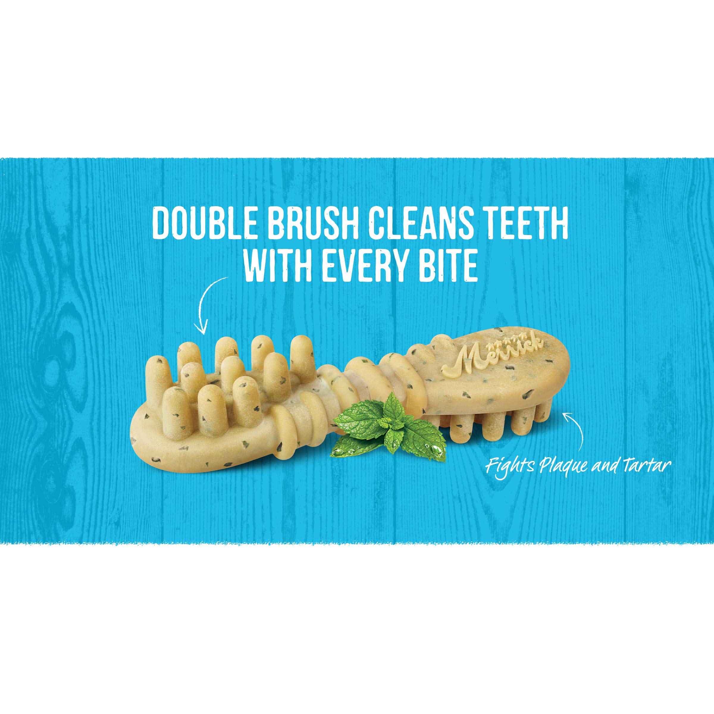 Merrick Fresh Kisses Natural Dental Chews, Toothbrush Treat Shape Infused With Real Mint, Small Dogs 15-25 Lbs - 15 ct. Bag