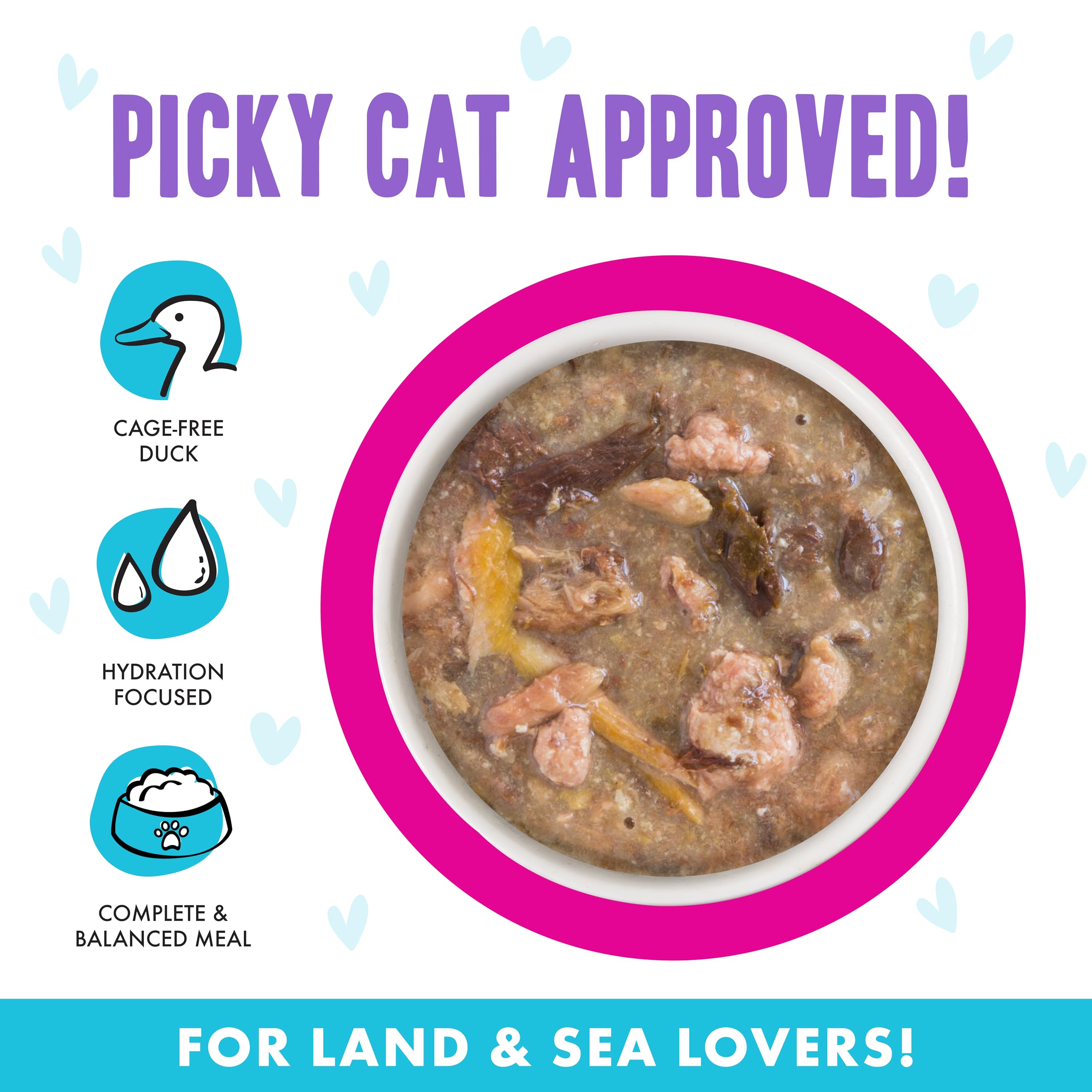 Weruva B.F.F. OMG - Best Feline Friend Oh My Gravy!, Lots-O-Luck! with Duck & Tuna in Gravy Cat Food, 5.5oz Can (Pack of 8)