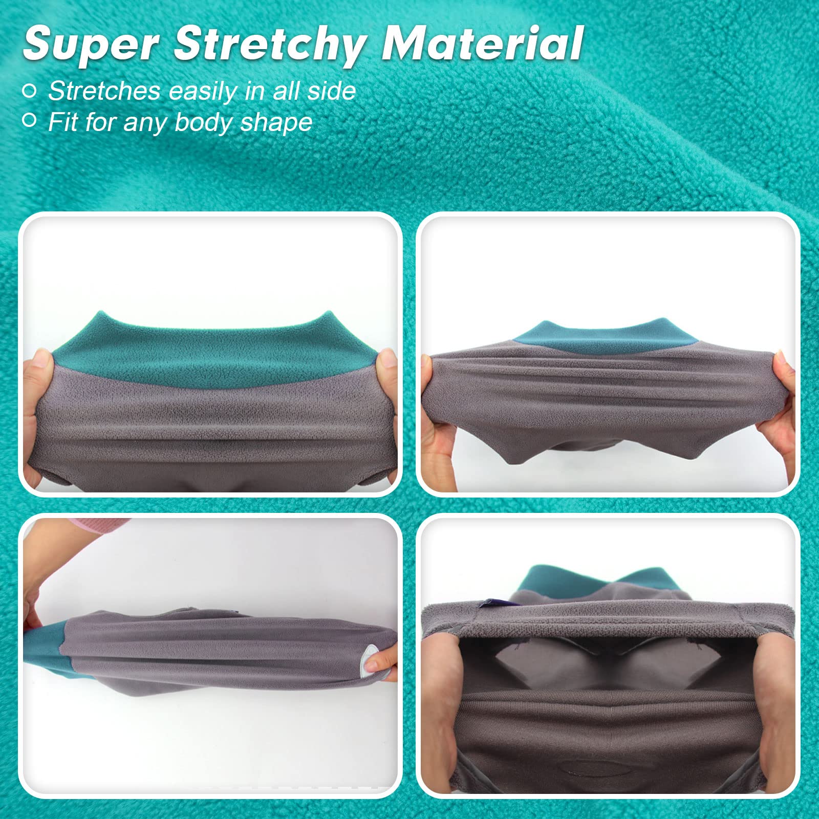 Cyeollo 2 Pack Dog Fleece Sweater With Reflective Stripe Pullover Stretchy Stretchable Dog Jacket Pet Sweatshirt Boy Dog Clothes For Small Dogs Puppy Size S Turquoise & Grey