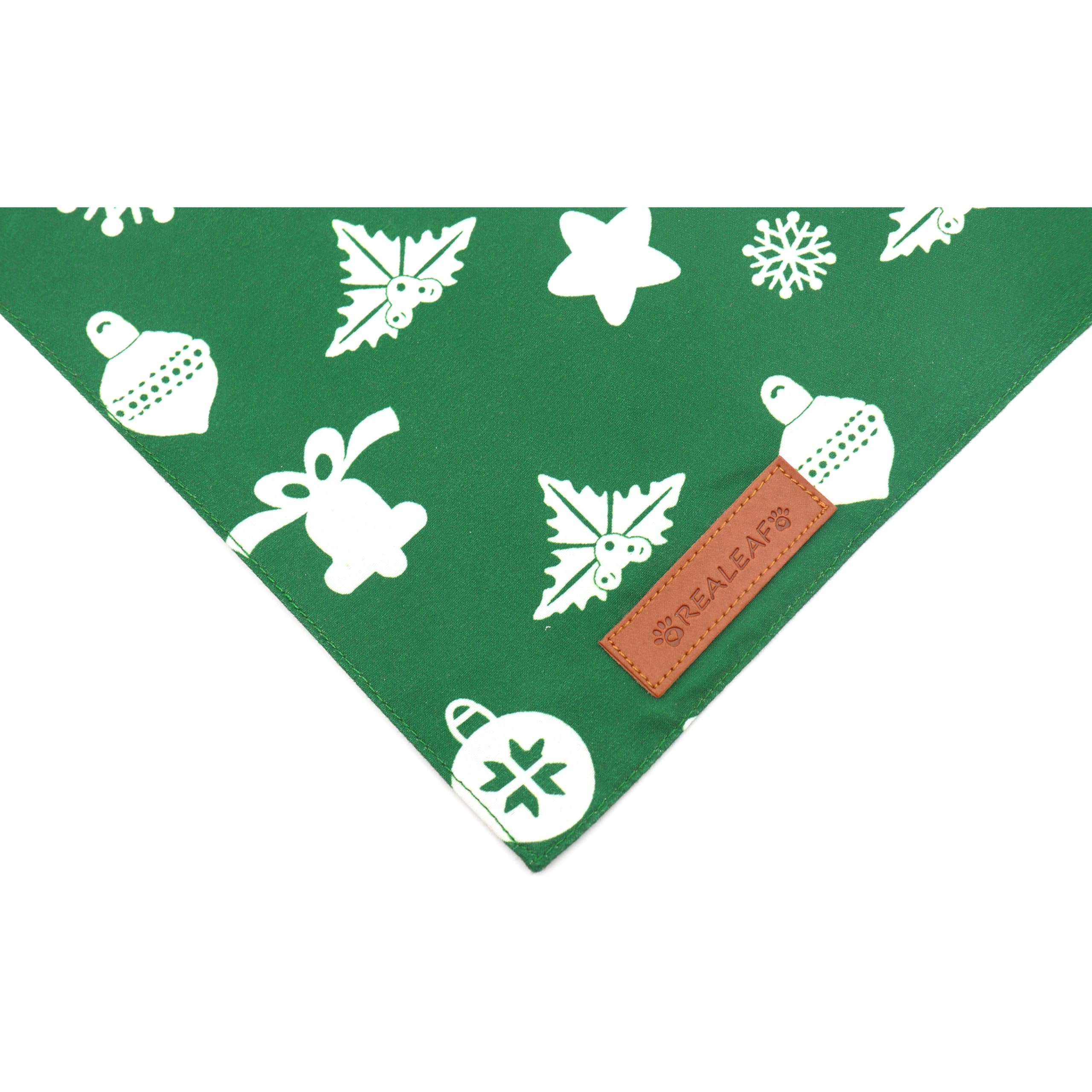 Realeaf Christmas Dog Bandanas 2 Pack, Reversible Red Green Pet Scarf For Boy And Girl, Premium Durable Fabric, Xmas Holiday Ban