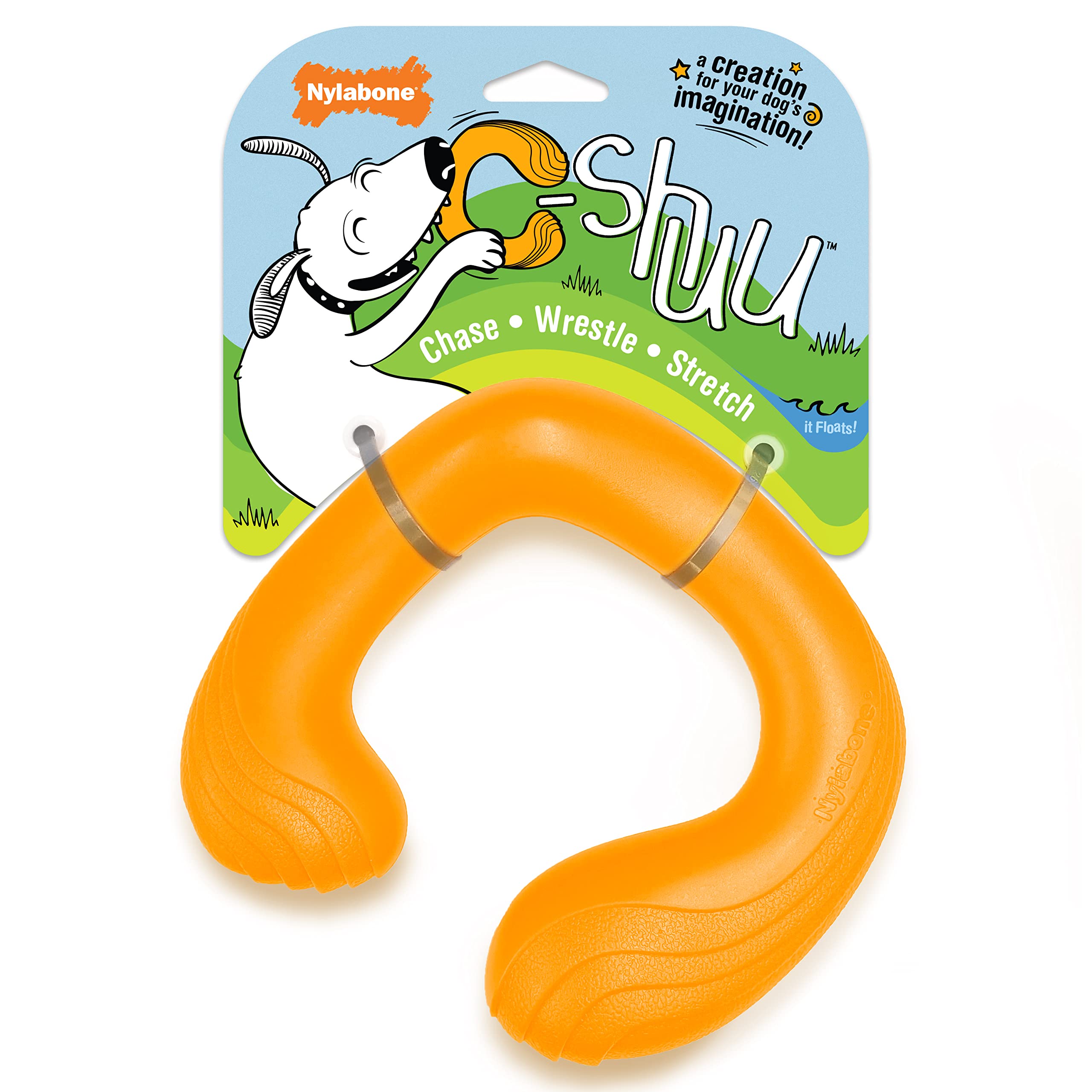 Nylabone C-Shuu Interactive Dog Toy - Lightweight Squishy Dog Chase Toy for Creative Play & Dog Exercise