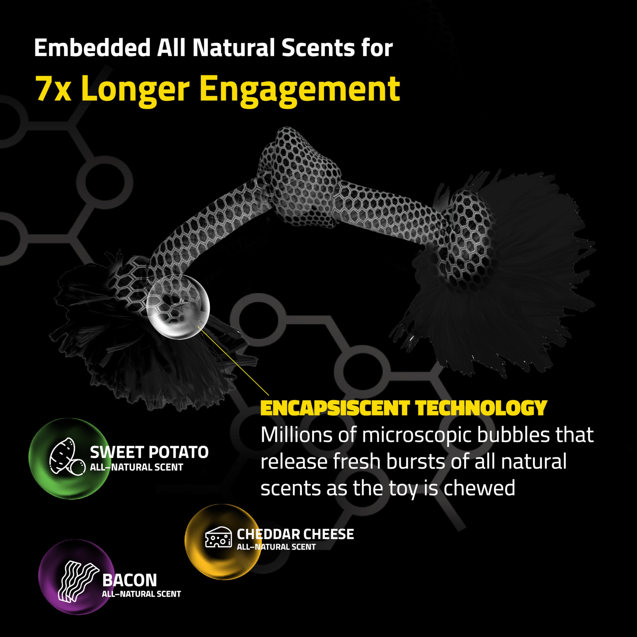 Playology Dri Tech Rope Dog Chew Toy For Medium Dogs Up To 50 Lbs | Engaging, All-Natural Cheddar Cheese Scented Orange Toy For