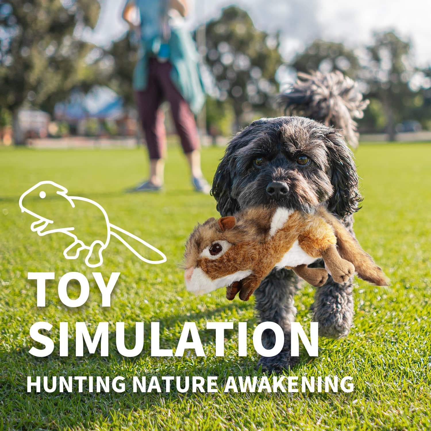 AFP Dog Squeaky Toy - Plush Chipmunk Chew Toy for Large Dogs