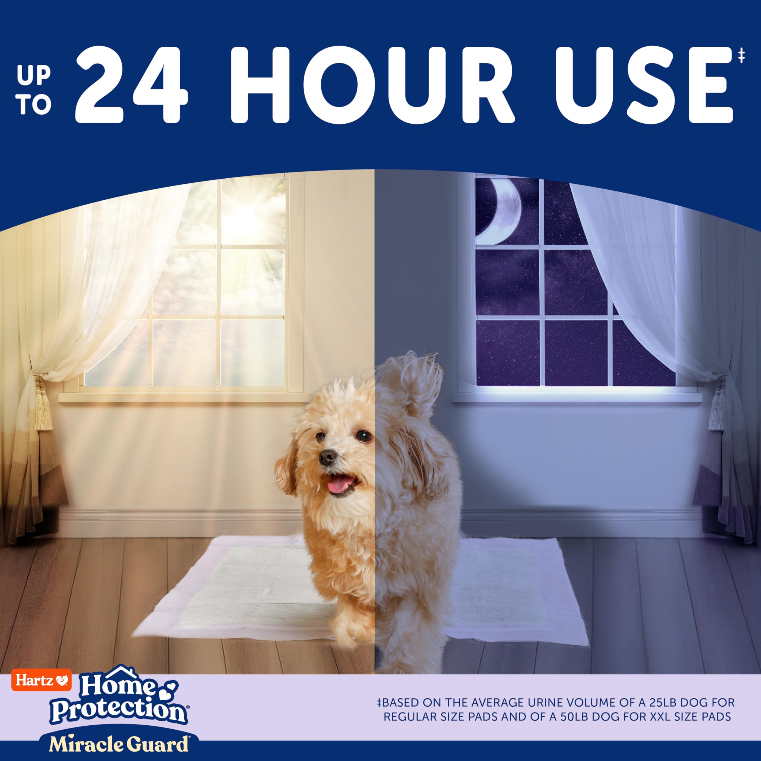New! Hartz Home Protection Miracle Guard Lavender Scented Dog Pads, XXL Size 20 Count, 24 Hour Use, Wont Leak and Odor Eliminat