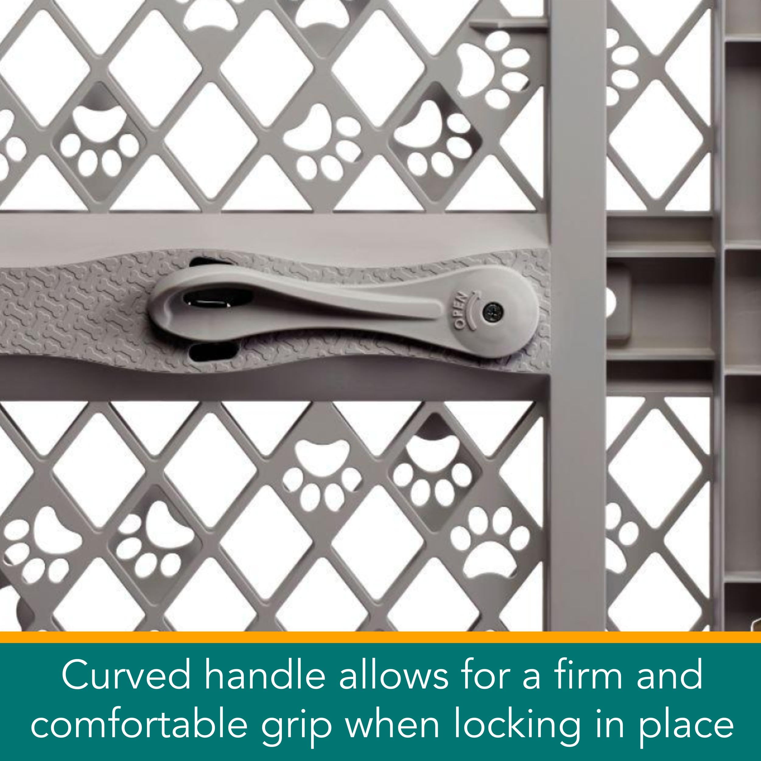 Mypet North States Paws Portable Pet Gate: 26-40' Wide. Pressure Mount. No Tools Needed. Made In Usa. Dog Gate 23' Tall, Expandable, Durable Dog Gates For Doorways, Fieldstone Gray