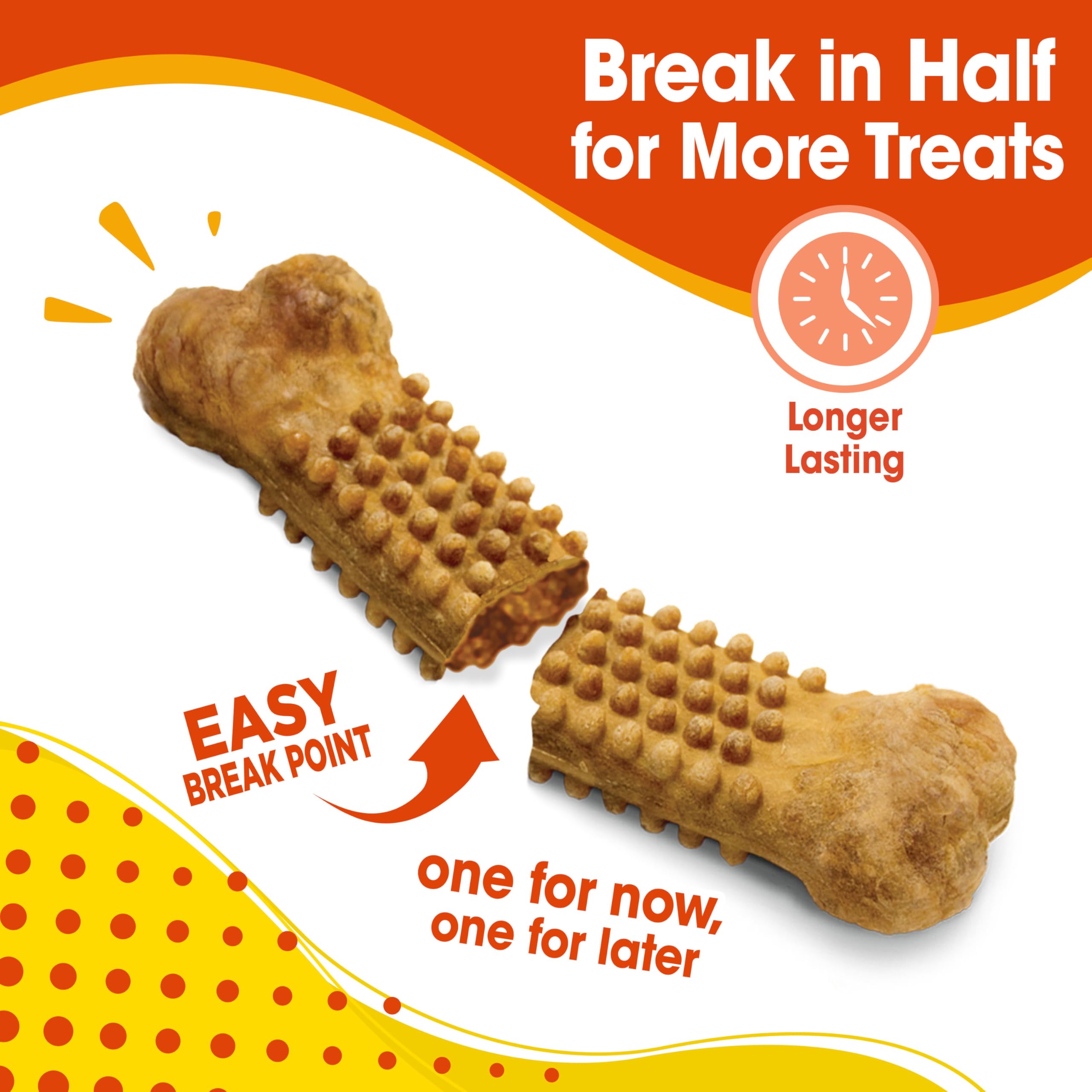 Nylabone Nubz Natural Edible Chew Treats for Dogs, Long Lasting Chews Made in USA, Chicken Flavor, Small - Up to 25 lbs. (8 Coun